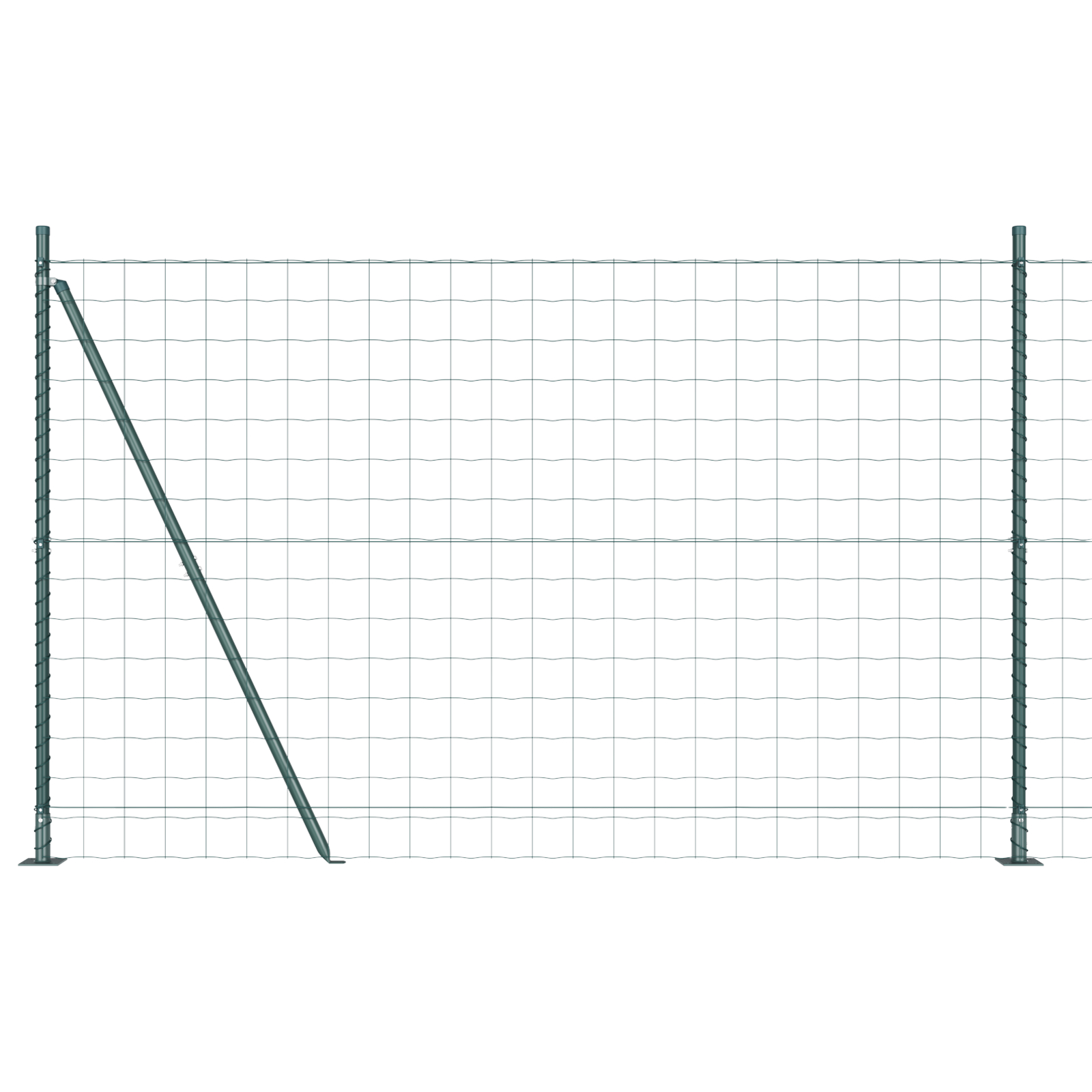 vidaXL Gard Euro cu 7 Stâlpi cu Flanșă 1.6x10 m din Oțel Galvanizat vidaXL Gard Euro cu 7 Stâlpi cu Flanșă 1.6x10 m din Oțel Galvanizat