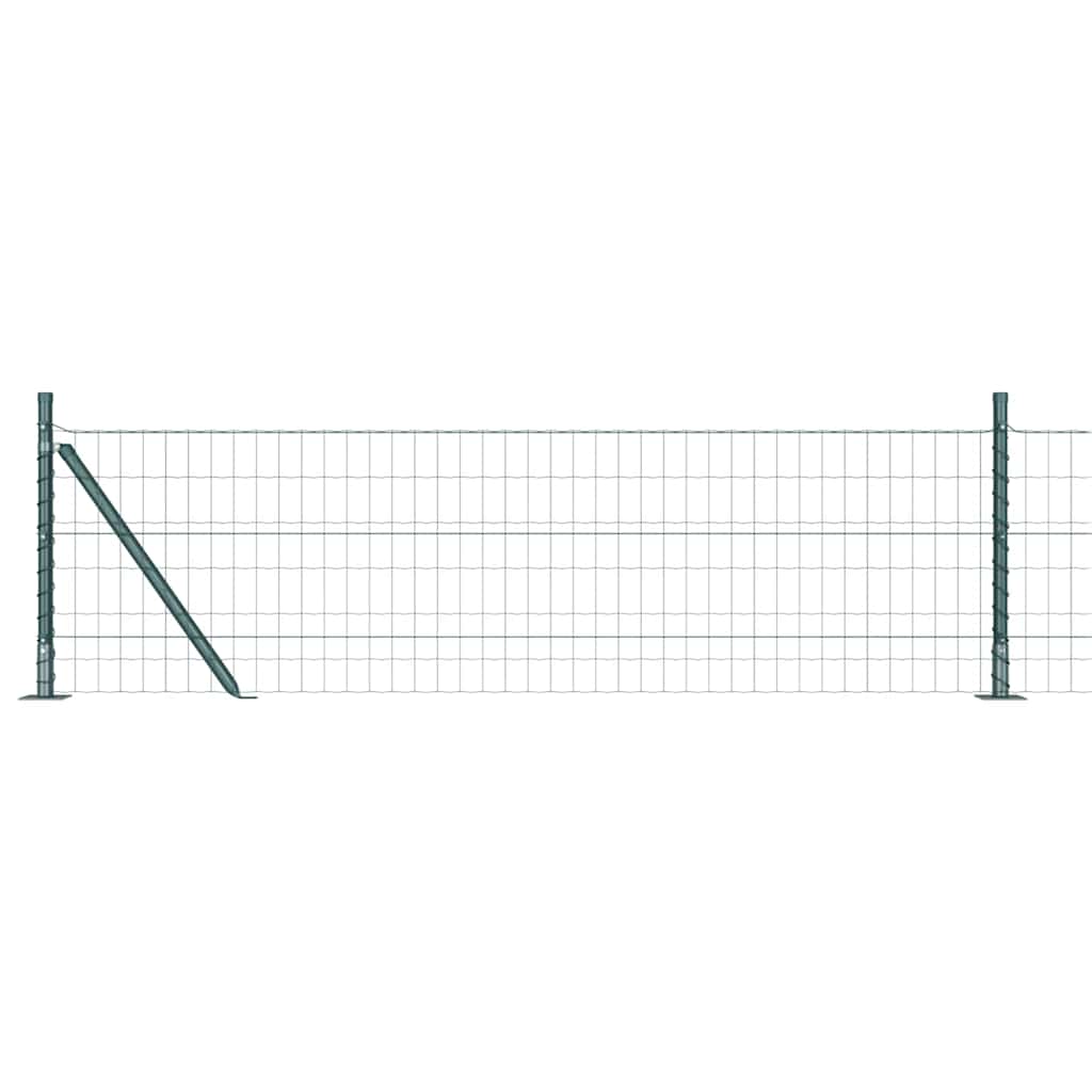 vidaXL Gard cu Stâlp Verde 0,6 x 25 m Oțel și PVC