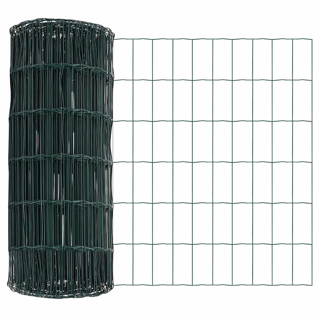 vidaXL Gard cu Stâlp Verde 0,6 x 25 m Oțel și PVC