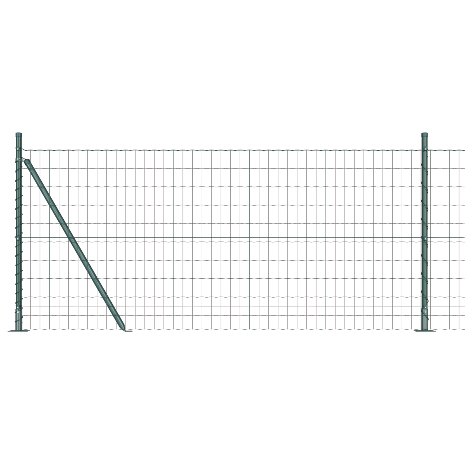 vidaXL Îngrădire cu stâlpi Verde 1 x 25 m Oțel