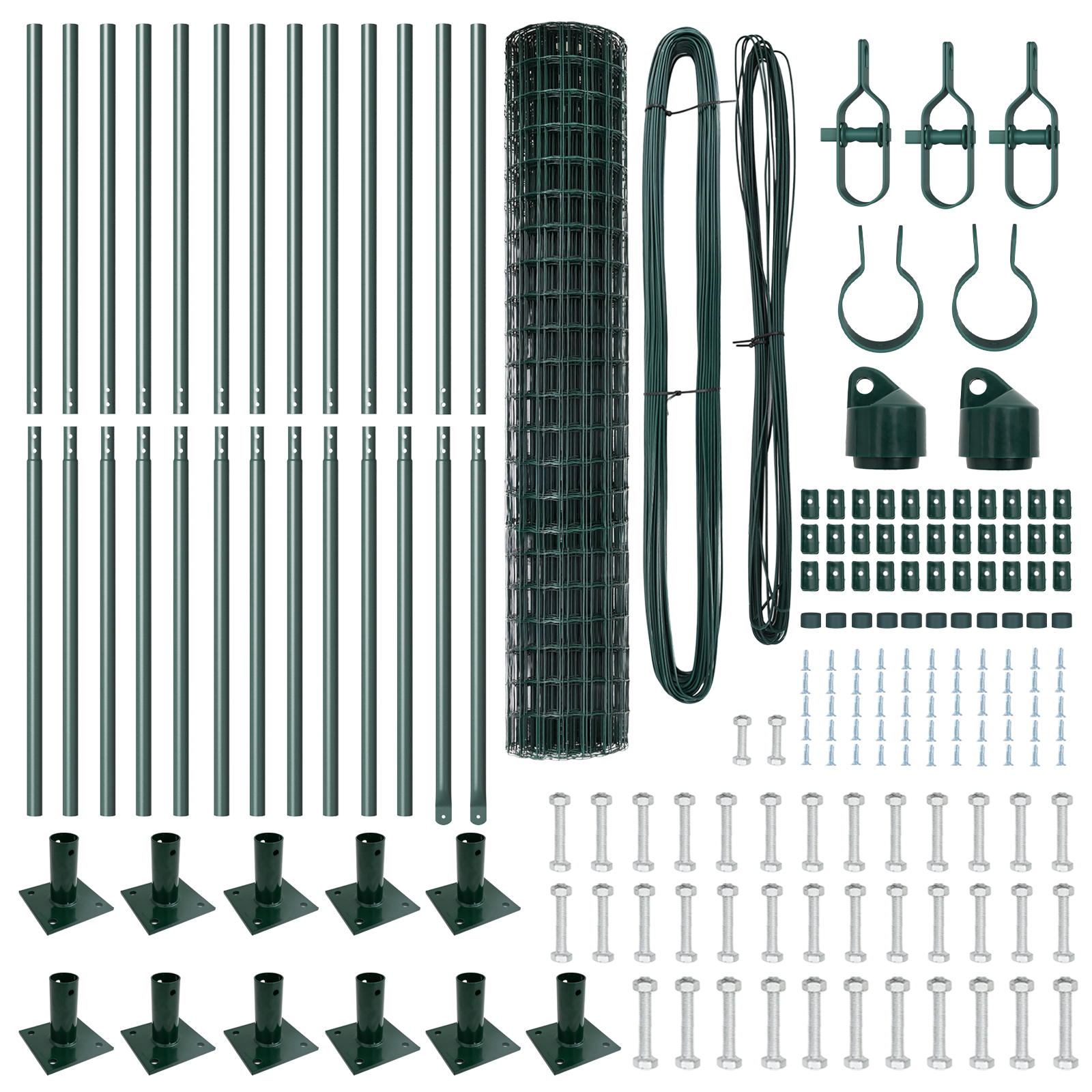 vidaXL Gard cu Stâlp Verde 1,2 x 25 m Oțel și PVC