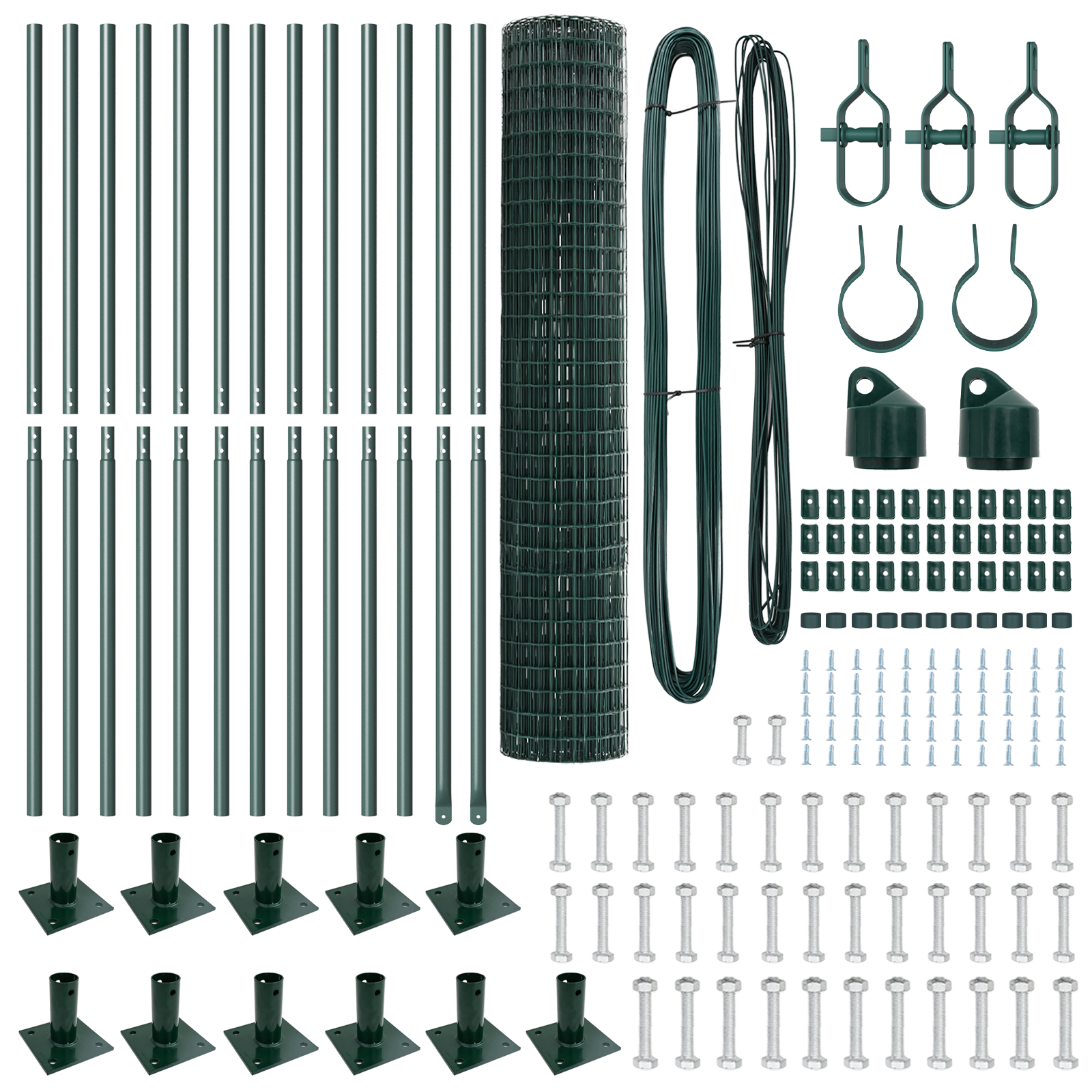 vidaXL Îngrădire cu stâlpi Verde 1.2 x 25 m Oțel