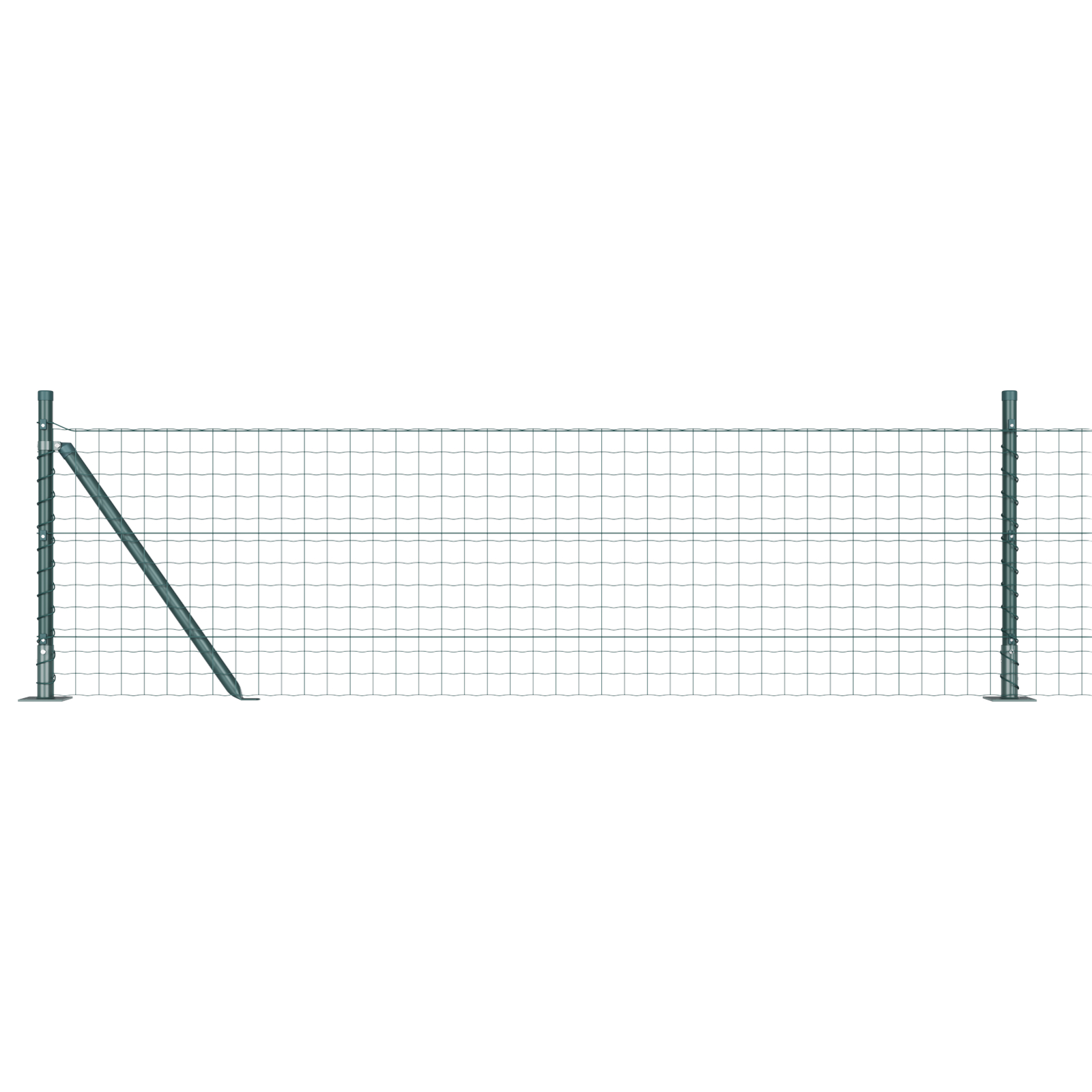 vidaXL Îngrădire cu stâlpi Verde 0.4 x 50 m Oțel
