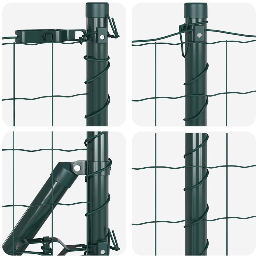 vidaXL Îngrădire cu stâlpi Verde 0.6 x 50 m Oțel vidaXL Îngrădire cu stâlpi Verde 0.6 x 50 m Oțel
