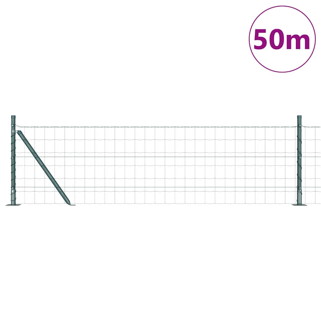 vidaXL Îngrădire cu stâlpi Verde 0.6 x 50 m Oțel vidaXL Îngrădire cu stâlpi Verde 0.6 x 50 m Oțel