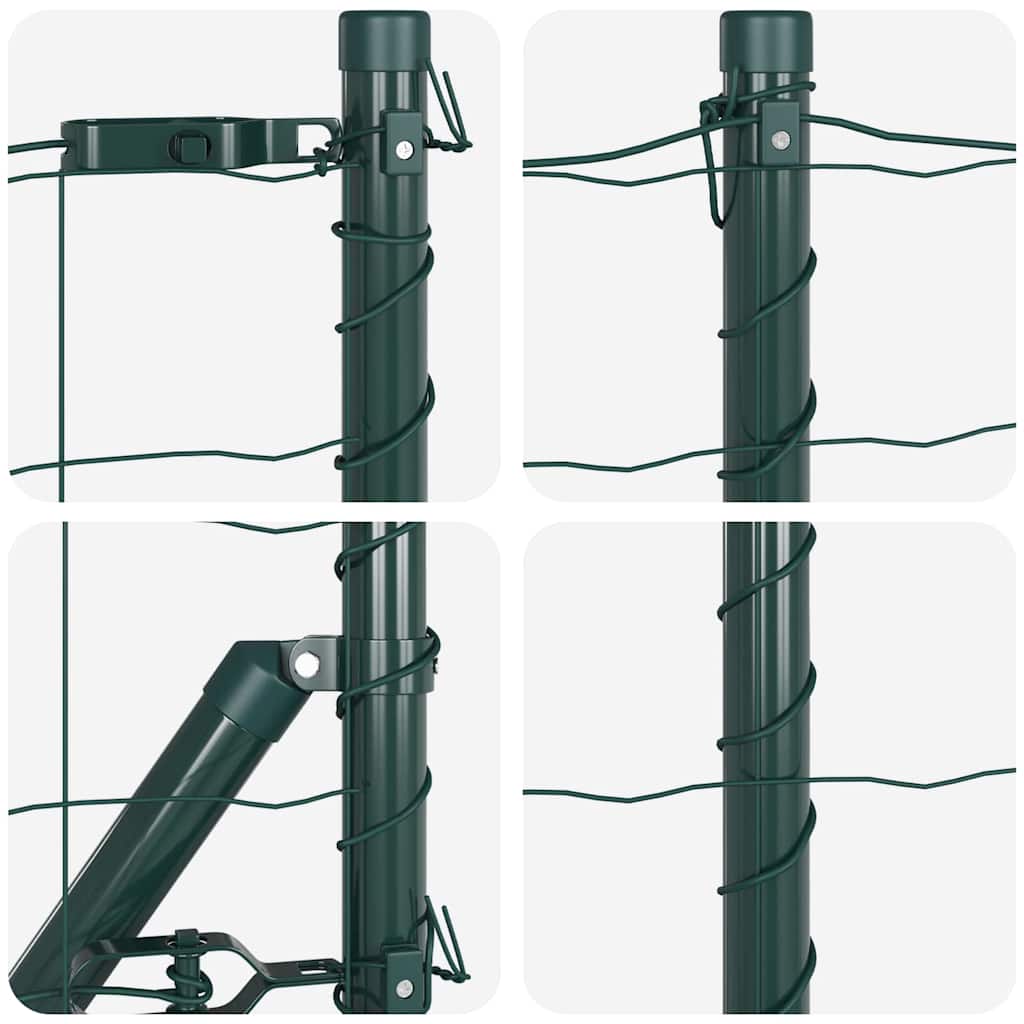 vidaXL Îngrădire cu stâlpi Verde 0.6 x 50 m Oțel vidaXL Îngrădire cu stâlpi Verde 0.6 x 50 m Oțel