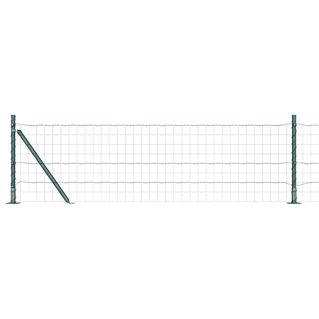 vidaXL Gard cu Stâlp Verde 0,6 x 25 m Oțel și PVC