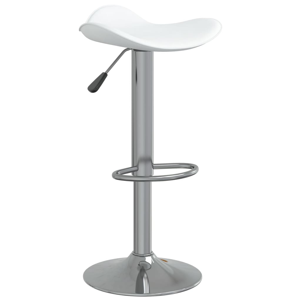 vidaXL Scaun de bar, 2 buc., alb, oțel cromat și piele ecologică vidaXL Scaun de bar, 2 buc., alb, oțel cromat și piele ecologică