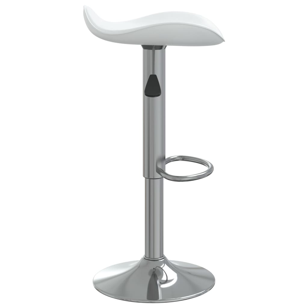 vidaXL Scaun de bar, 2 buc., alb, oțel cromat și piele ecologică vidaXL Scaun de bar, 2 buc., alb, oțel cromat și piele ecologică