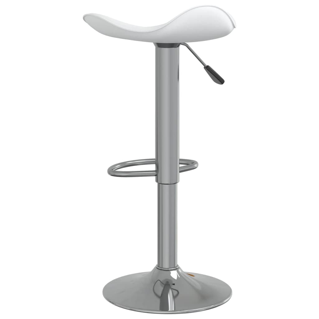 vidaXL Scaun de bar, 2 buc., alb, oțel cromat și piele ecologică vidaXL Scaun de bar, 2 buc., alb, oțel cromat și piele ecologică