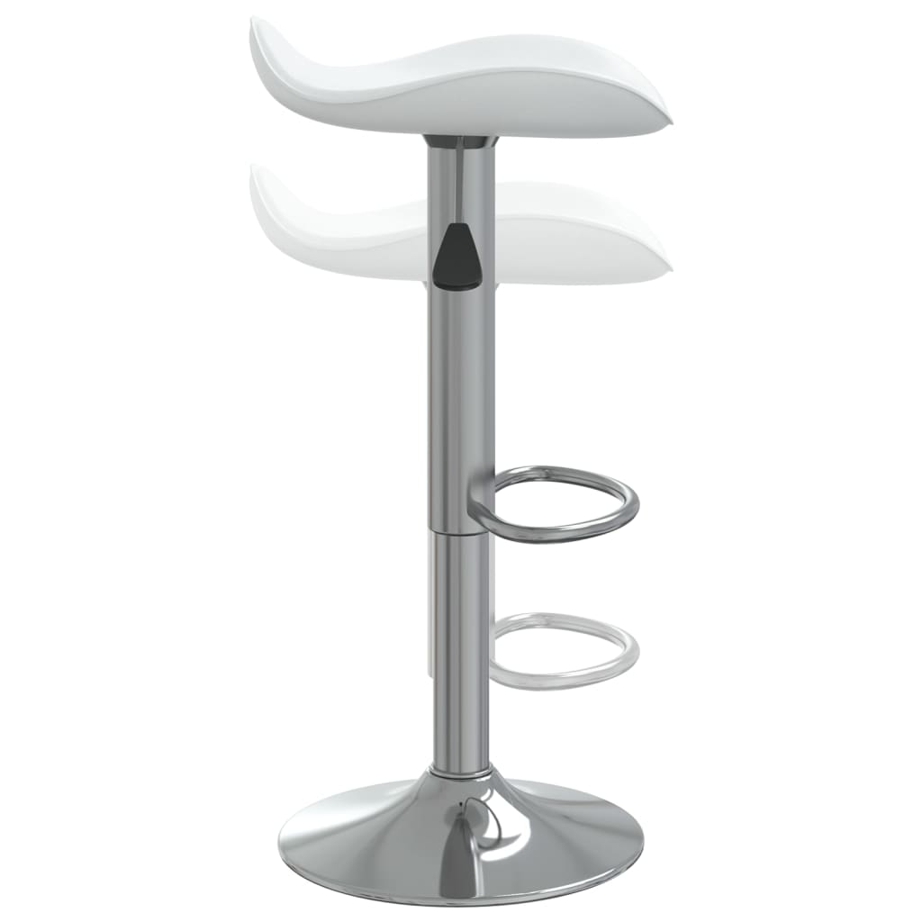 vidaXL Scaun de bar, 2 buc., alb, oțel cromat și piele ecologică vidaXL Scaun de bar, 2 buc., alb, oțel cromat și piele ecologică