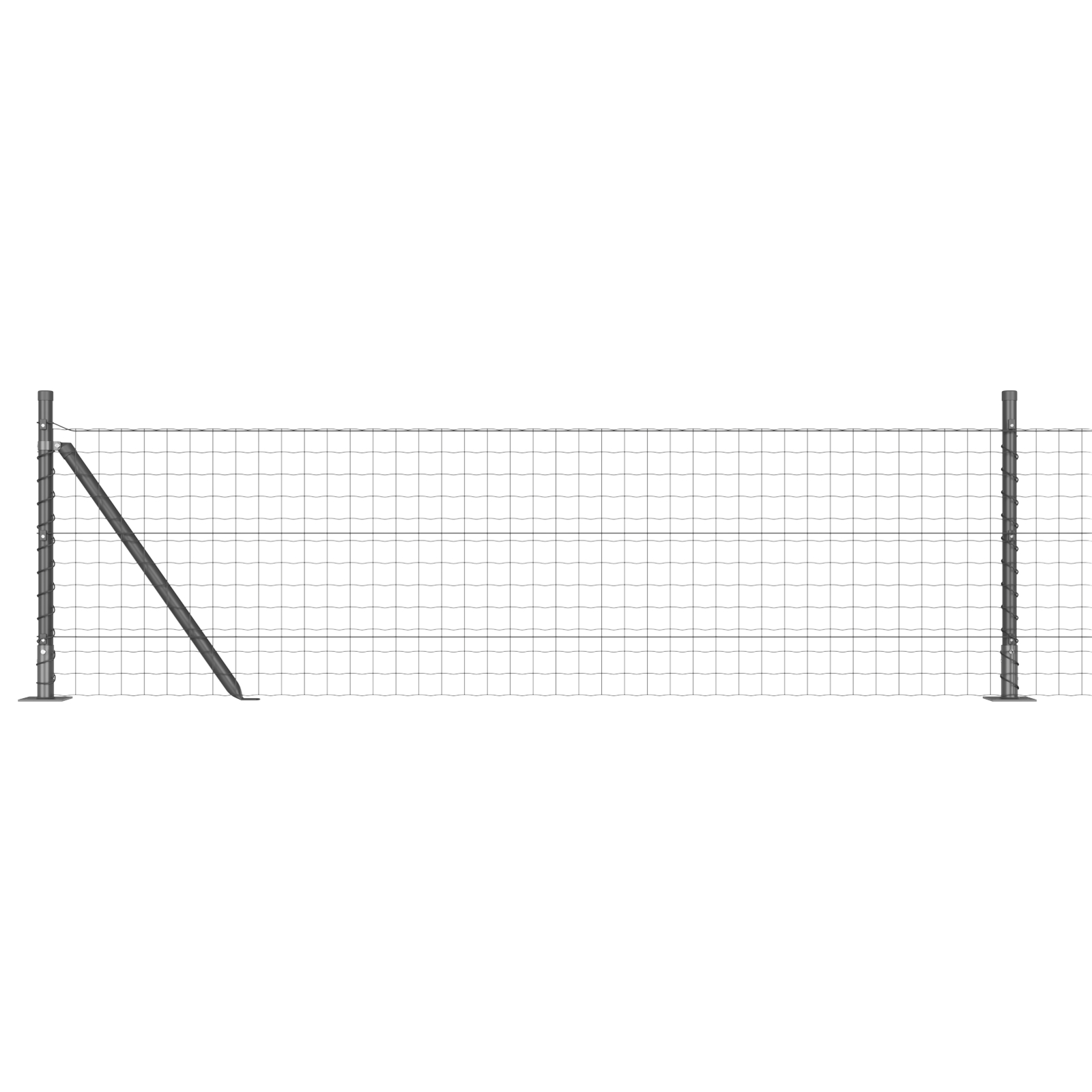vidaXL Îngrădire cu stâlpi Gri 0.6 x 50 m Oțel vidaXL Îngrădire cu stâlpi Gri 0.6 x 50 m Oțel