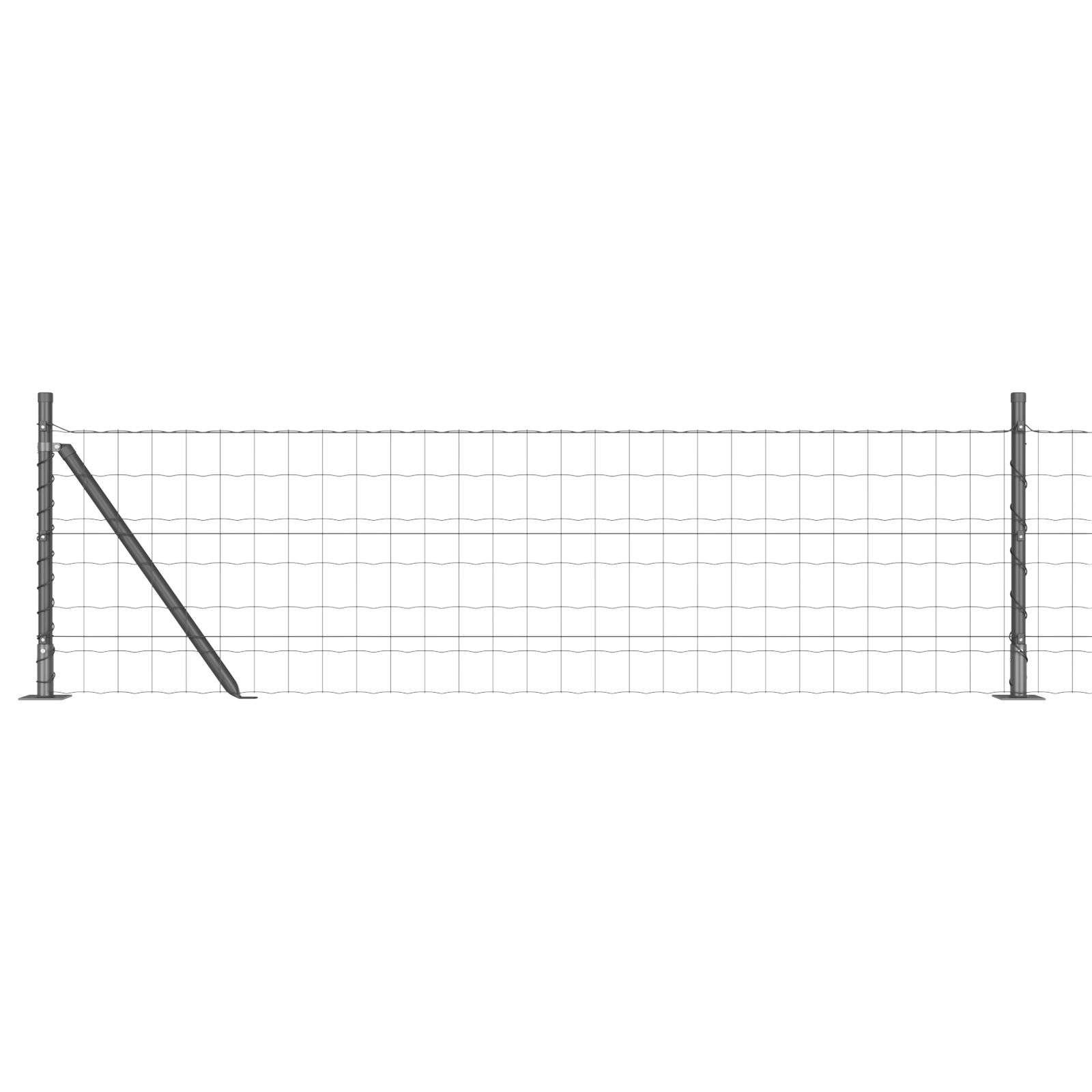 vidaXL Îngrădire cu stâlpi Gri 0.6 x 50 m Oțel vidaXL Îngrădire cu stâlpi Gri 0.6 x 50 m Oțel