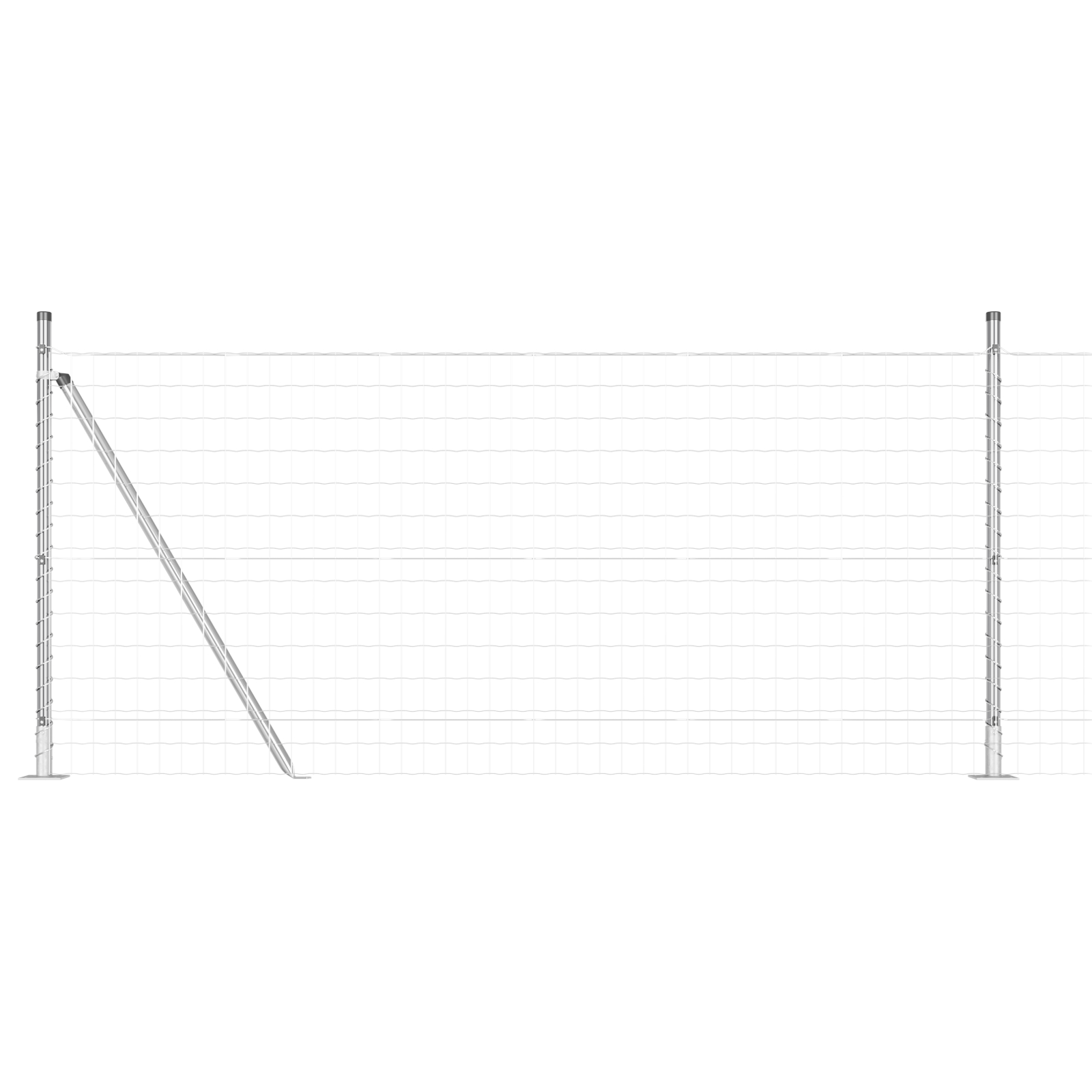 vidaXL Îngrădire cu stâlpi Argintiu 0.8 x 25 m Oțel