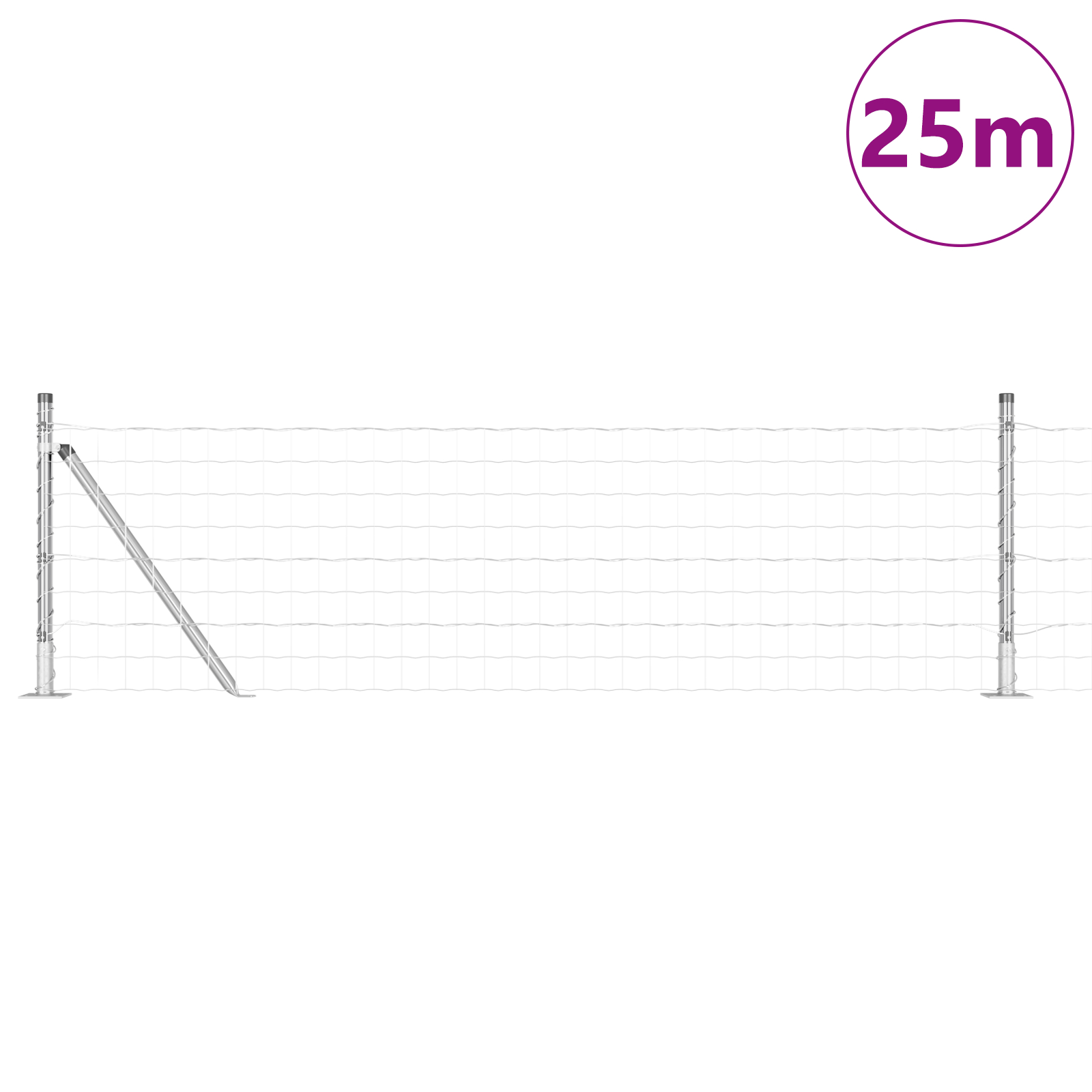 vidaXL Îngrădire cu stâlpi Argintiu 0.4 x 25 m Oțel vidaXL Îngrădire cu stâlpi Argintiu 0.4 x 25 m Oțel
