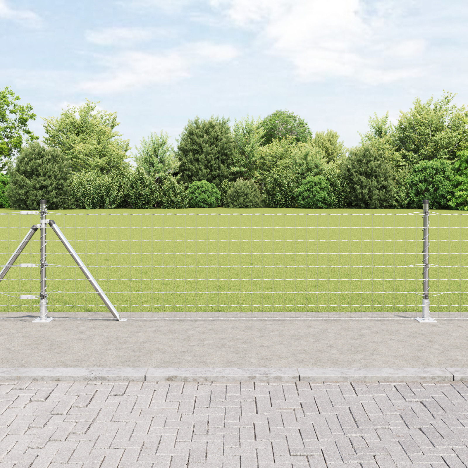 vidaXL Îngrădire cu stâlpi Argintiu 0.4 x 25 m Oțel vidaXL Îngrădire cu stâlpi Argintiu 0.4 x 25 m Oțel