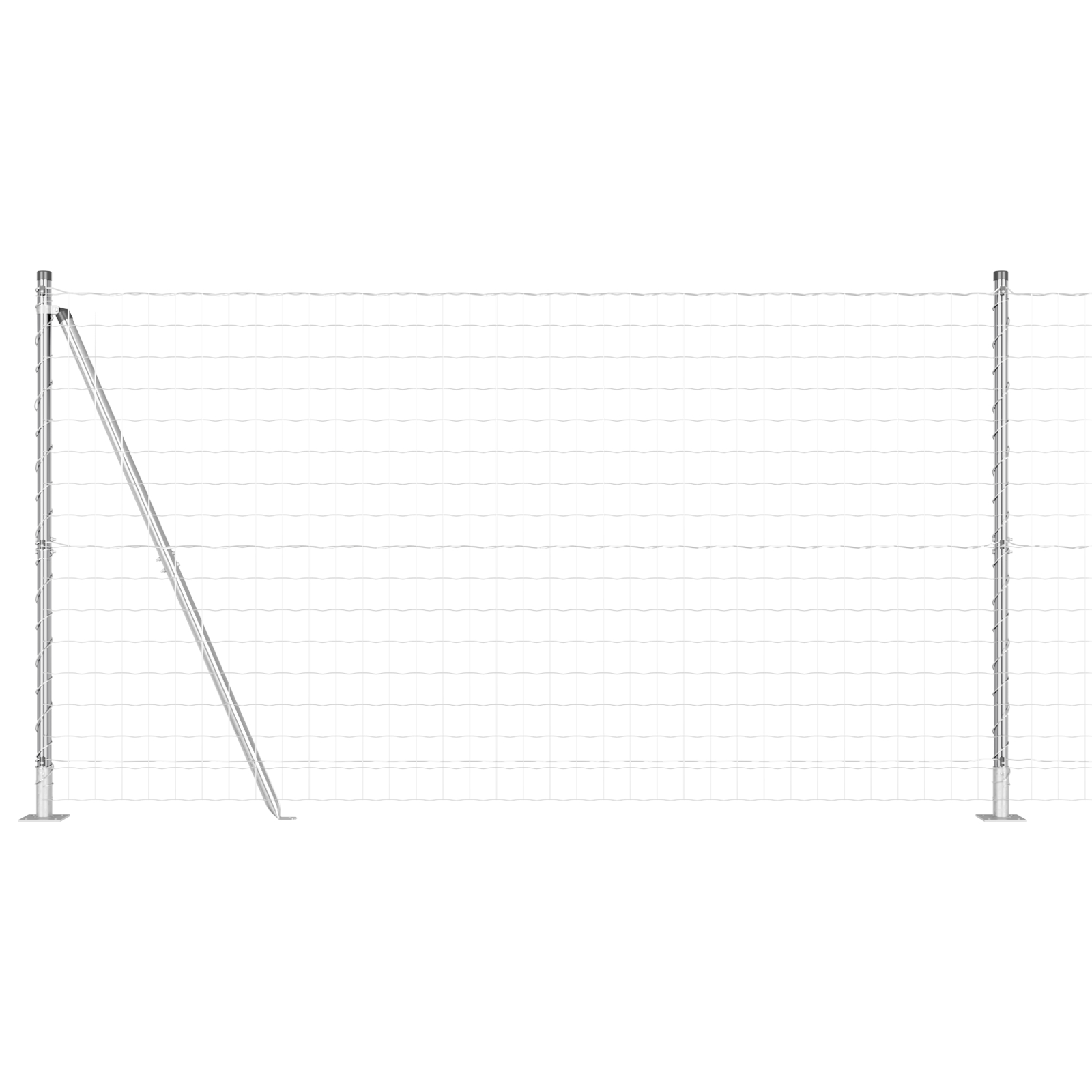 vidaXL Îngrădire cu stâlpi Argintiu 1.2 x 25 m Oțel