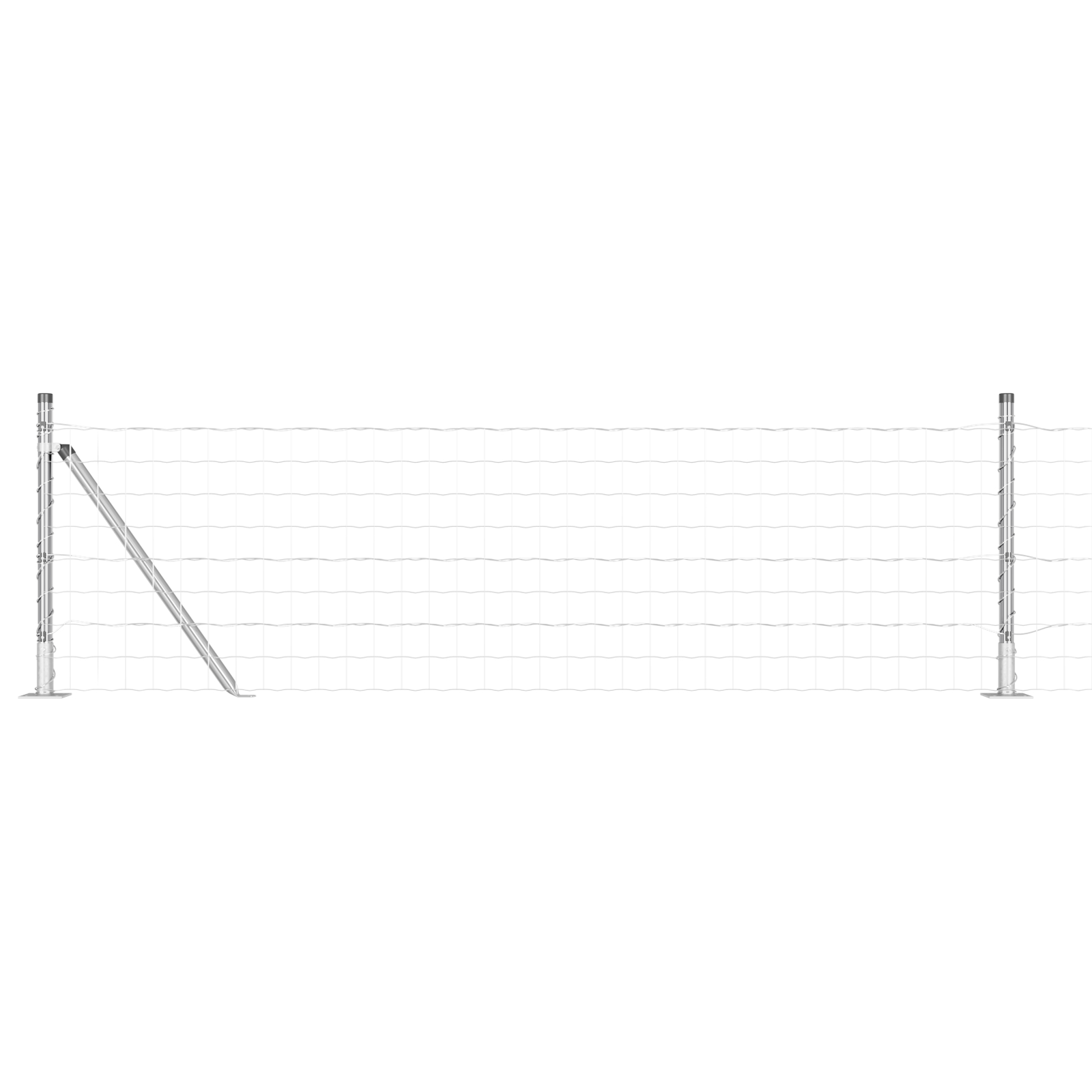 vidaXL Îngrădire cu stâlpi Argintiu 0.4 x 50 m Oțel