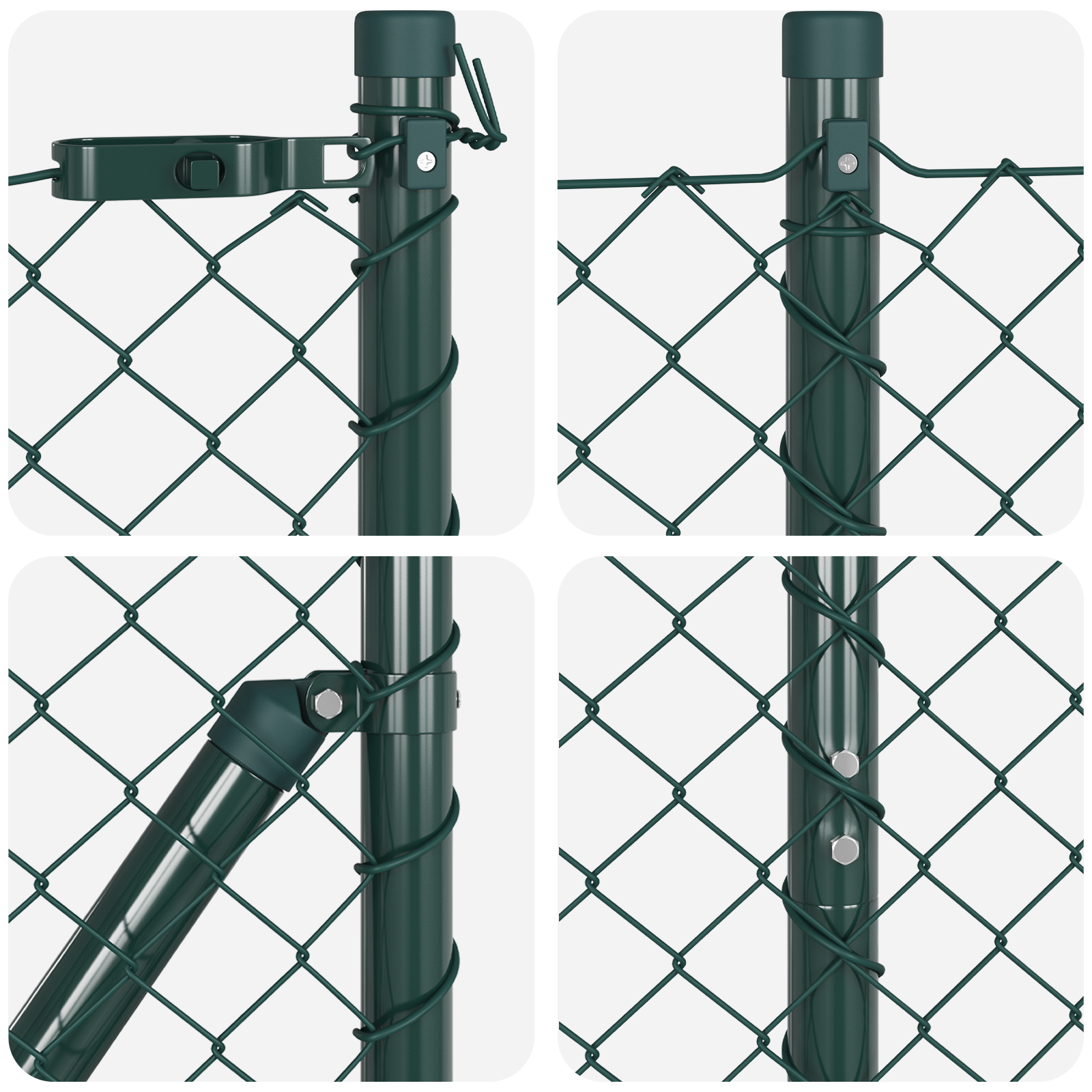vidaXL Împrejmuire din plasă cu stâlpi Verde 1.2 x 10 m Oțel