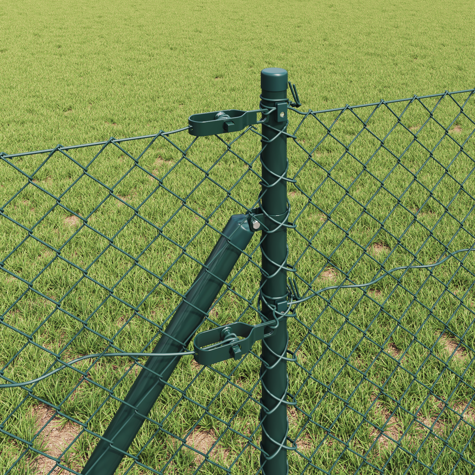 vidaXL Împrejmuire din plasă cu stâlpi Verde 0.4 x 25 m Oțel