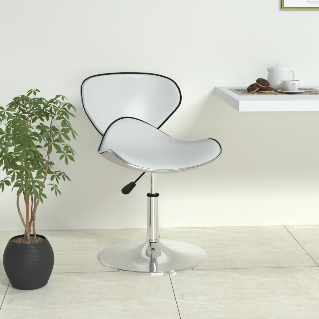 vidaXL Scaun de bar, alb, piele ecologică vidaXL Scaun de bar, alb, piele ecologică