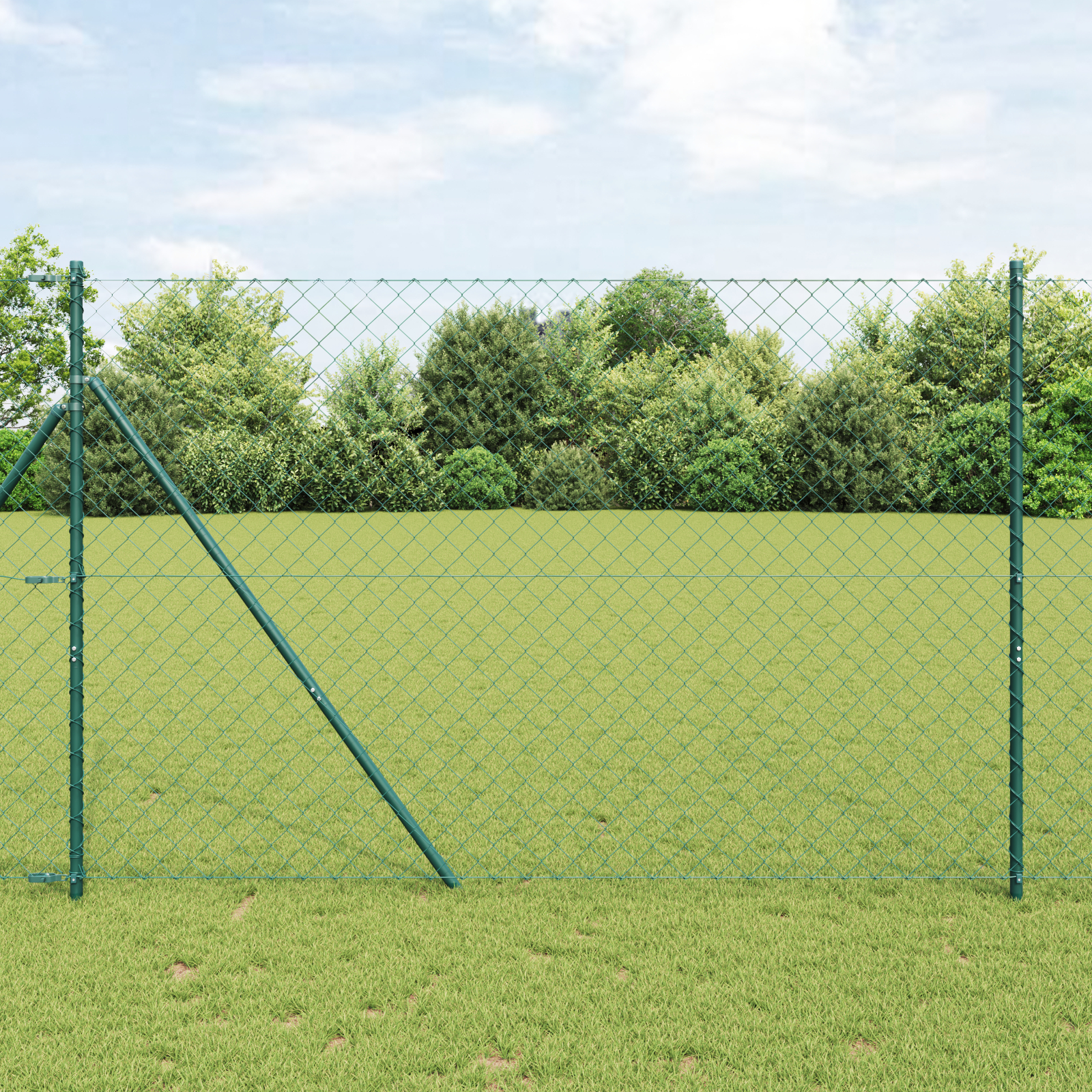 vidaXL Împrejmuire din plasă cu stâlpi Verde 1.6 x 25 m Oțel