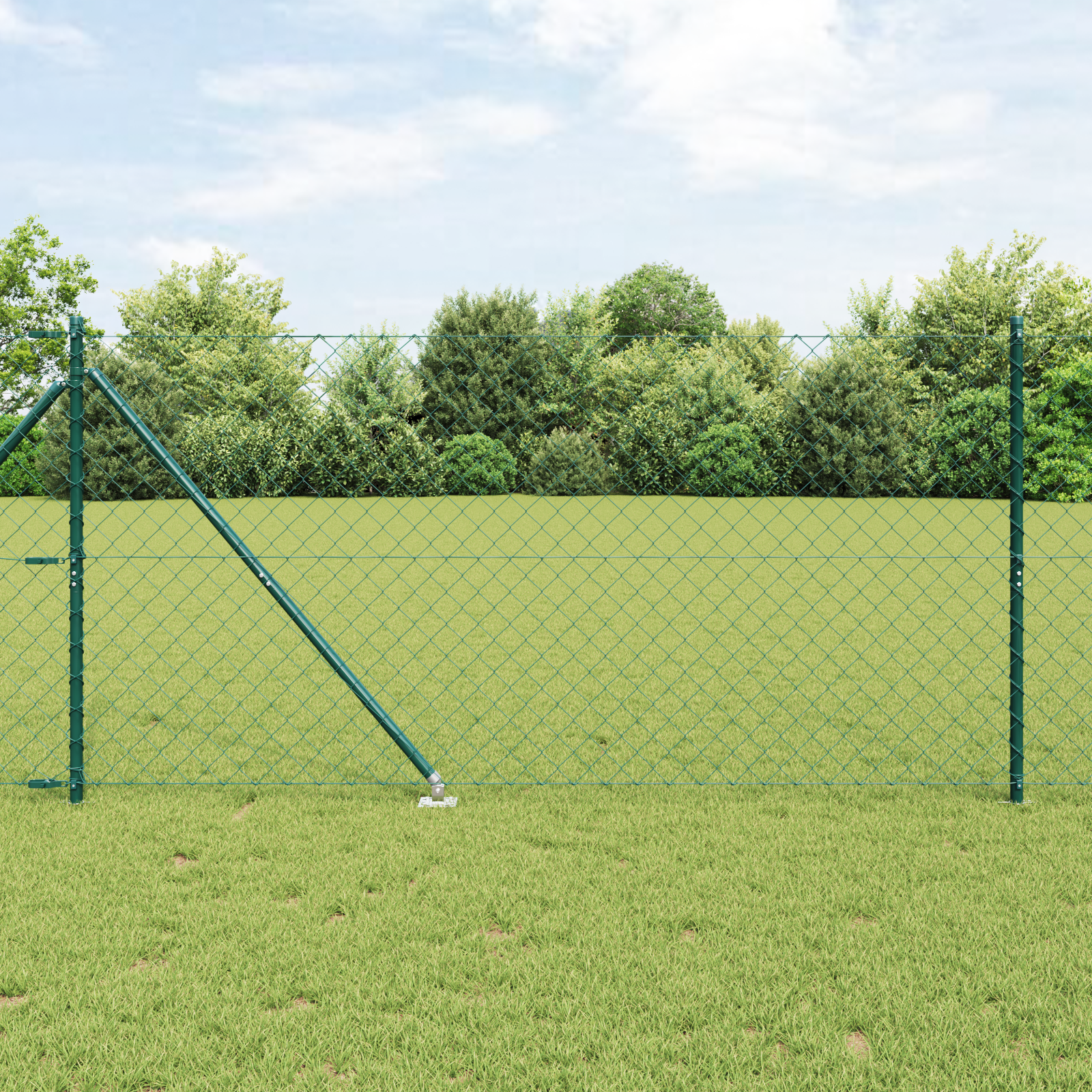 vidaXL Împrejmuire din plasă cu stâlpi Verde 1.4 x 10 m Oțel