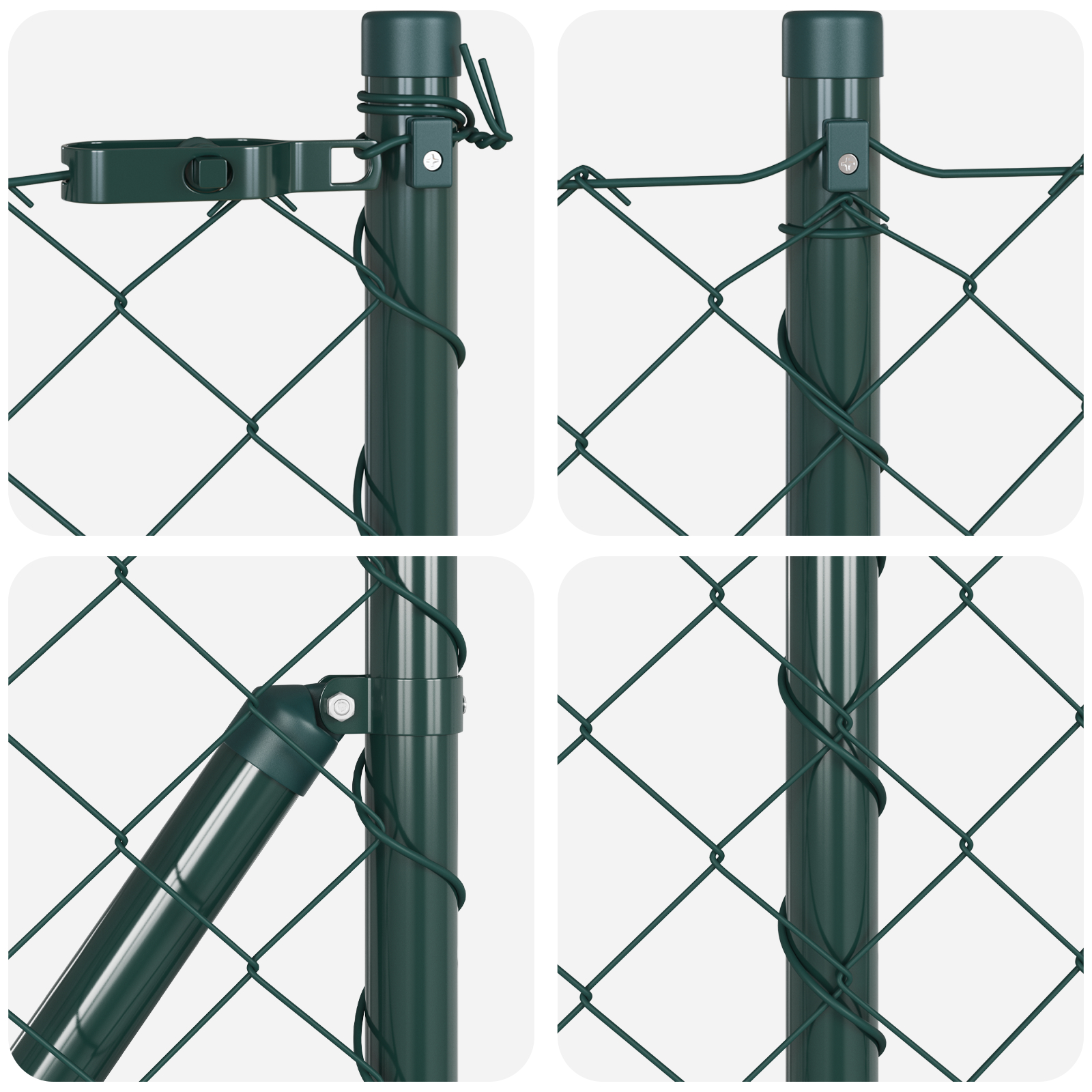 vidaXL Împrejmuire din plasă cu stâlpi Verde 0.8 x 10 m Oțel