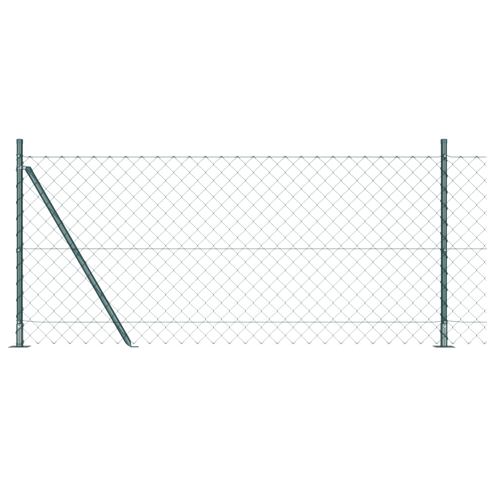 vidaXL Împrejmuire din plasă cu stâlpi Verde 1 x 10 m Oțel