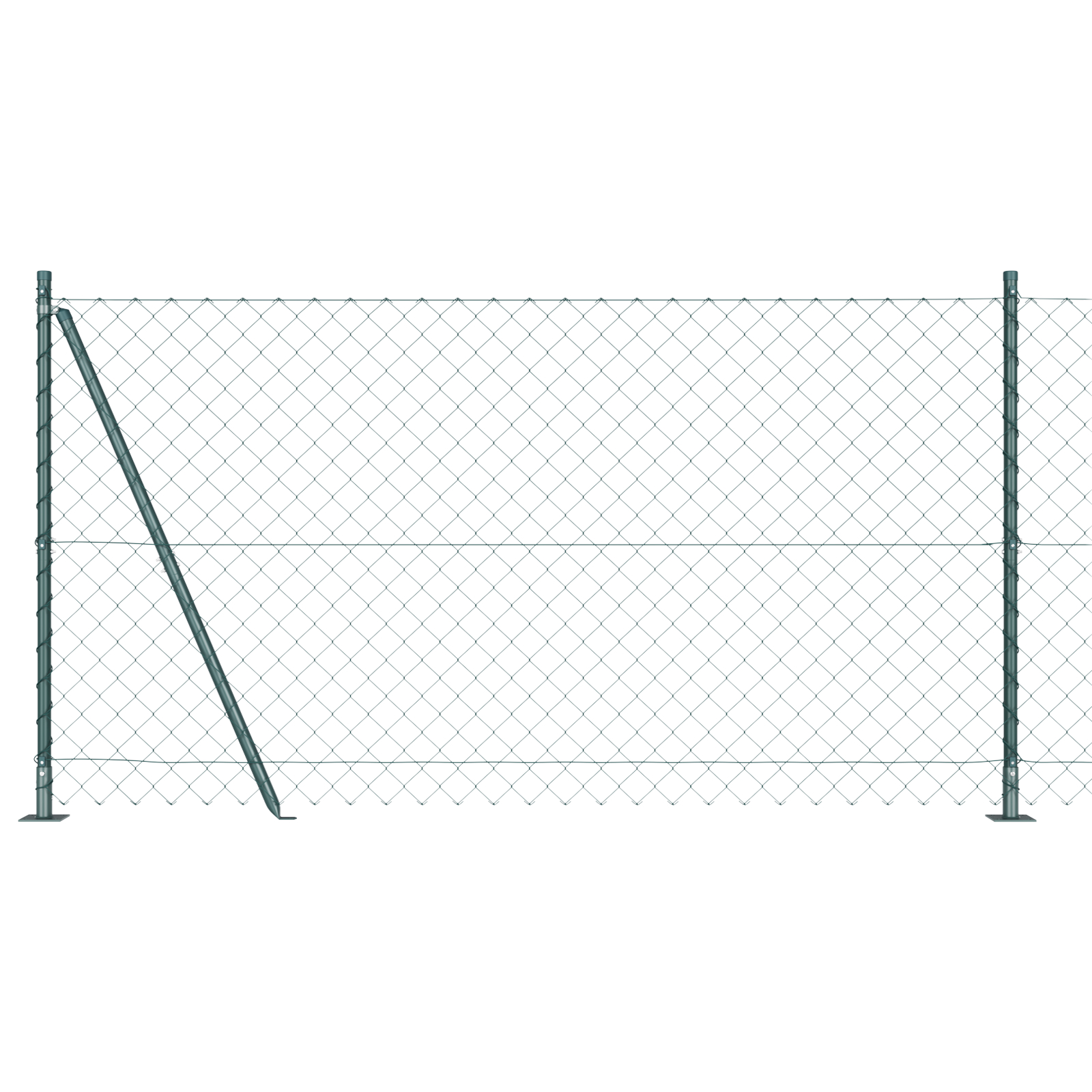 vidaXL Împrejmuire din plasă cu stâlpi Verde 1.2 x 10 m Oțel