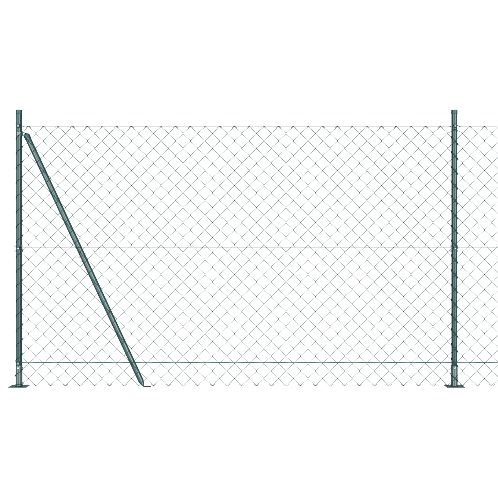 vidaXL Împrejmuire din plasă cu stâlpi Verde 1.6 x 10 m Oțel