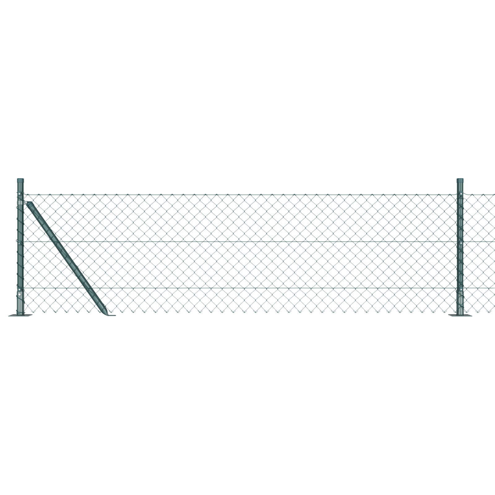 vidaXL Împrejmuire din plasă cu stâlpi Verde 0.4 x 25 m Oțel