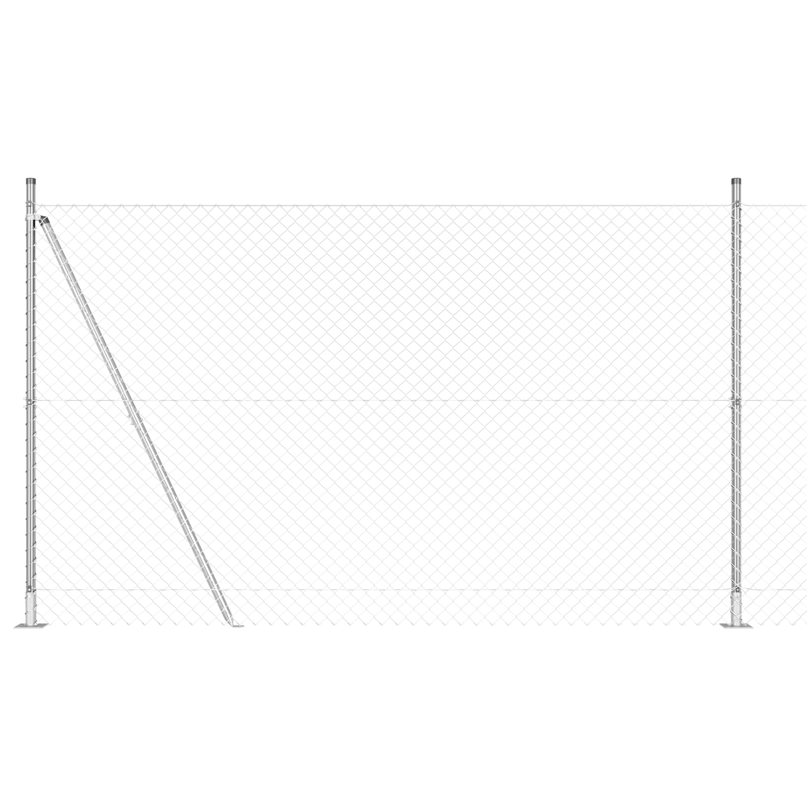 vidaXL Împrejmuire din plasă cu stâlpi Argintiu 1.6 x 10 m Oțel