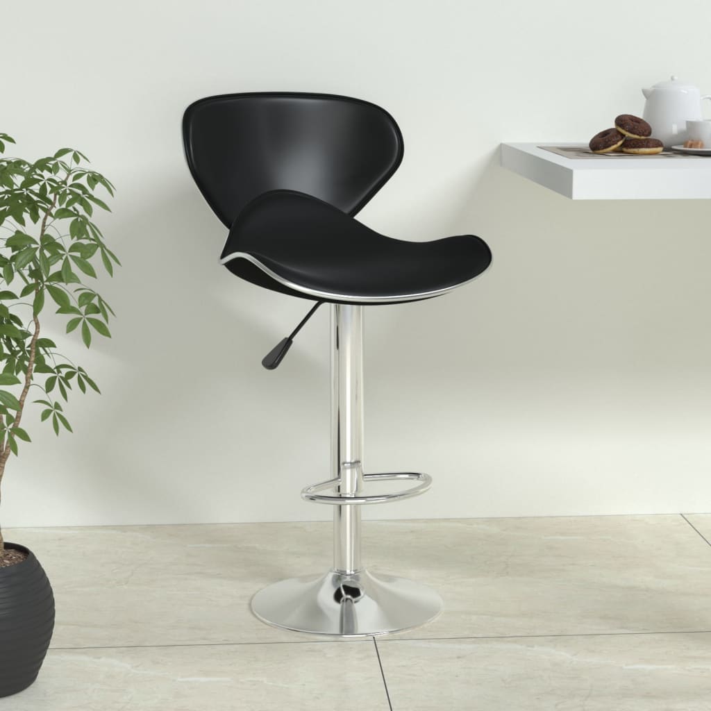 vidaXL Scaun de bar, negru, piele ecologică vidaXL Scaun de bar, negru, piele ecologică