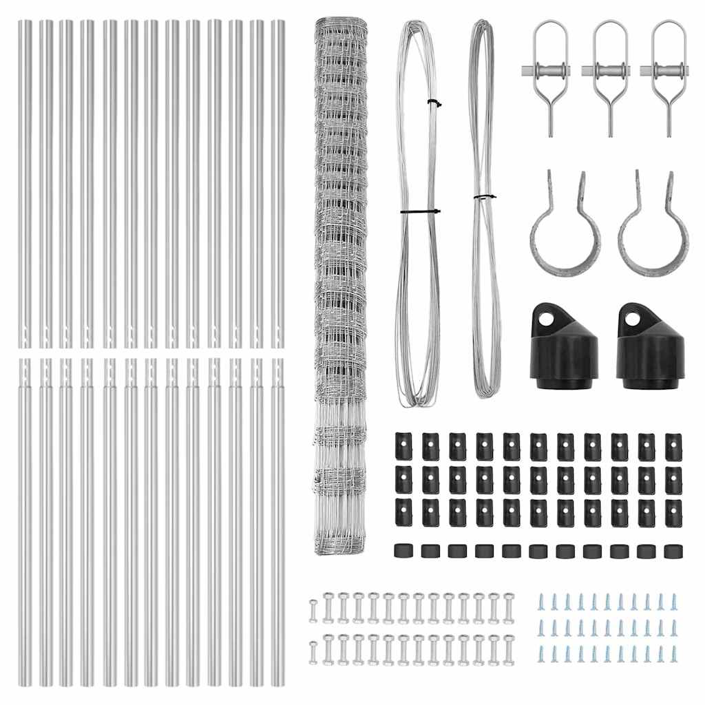 vidaXL Stâlp de gard. Galvanizat 25 x 1 m Oțel