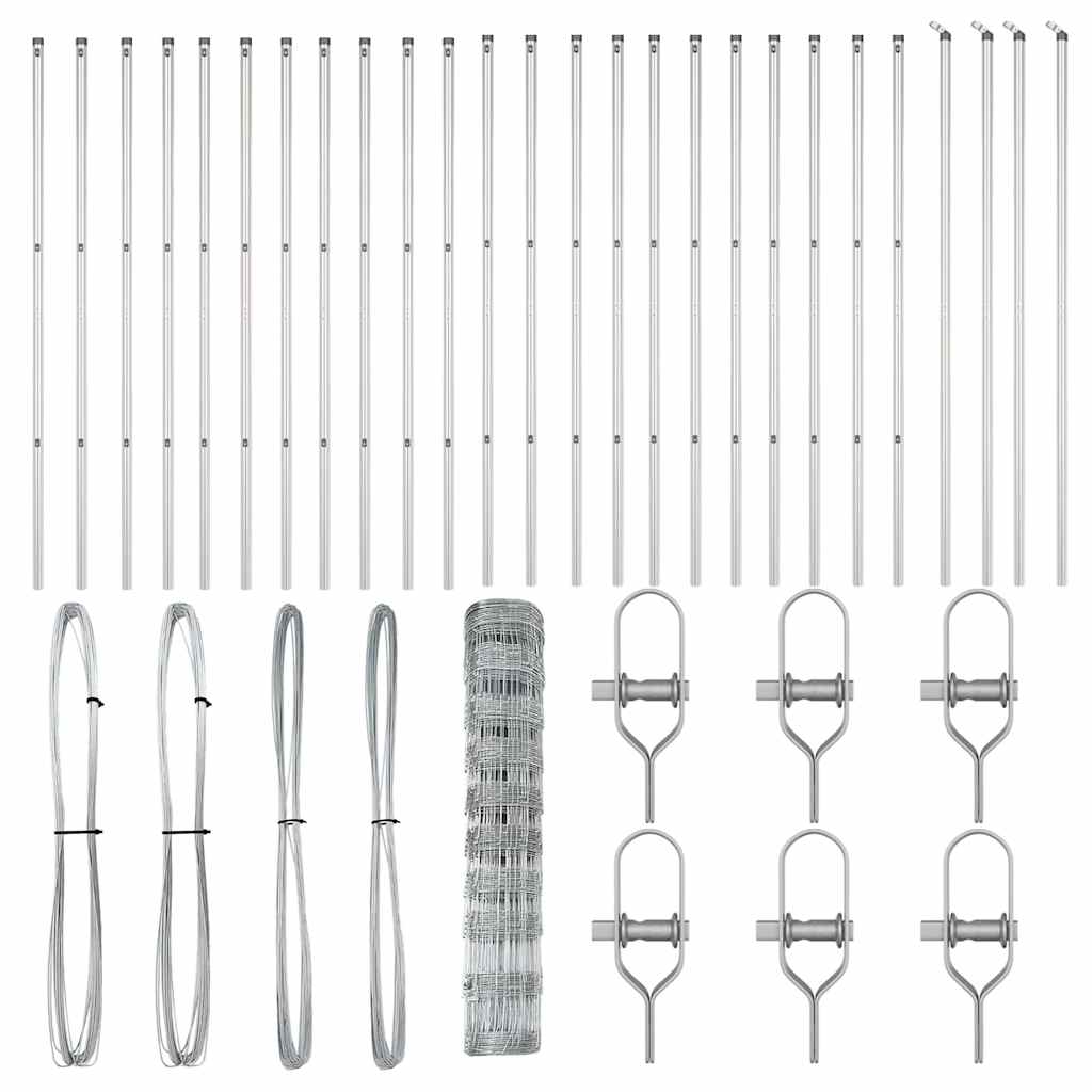 vidaXL Stâlp de gard. Galvanizat 50 x 1 m Oțel