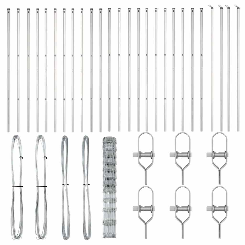 vidaXL Stâlp de gard. Galvanizat 50 x 1,4 m Oțel