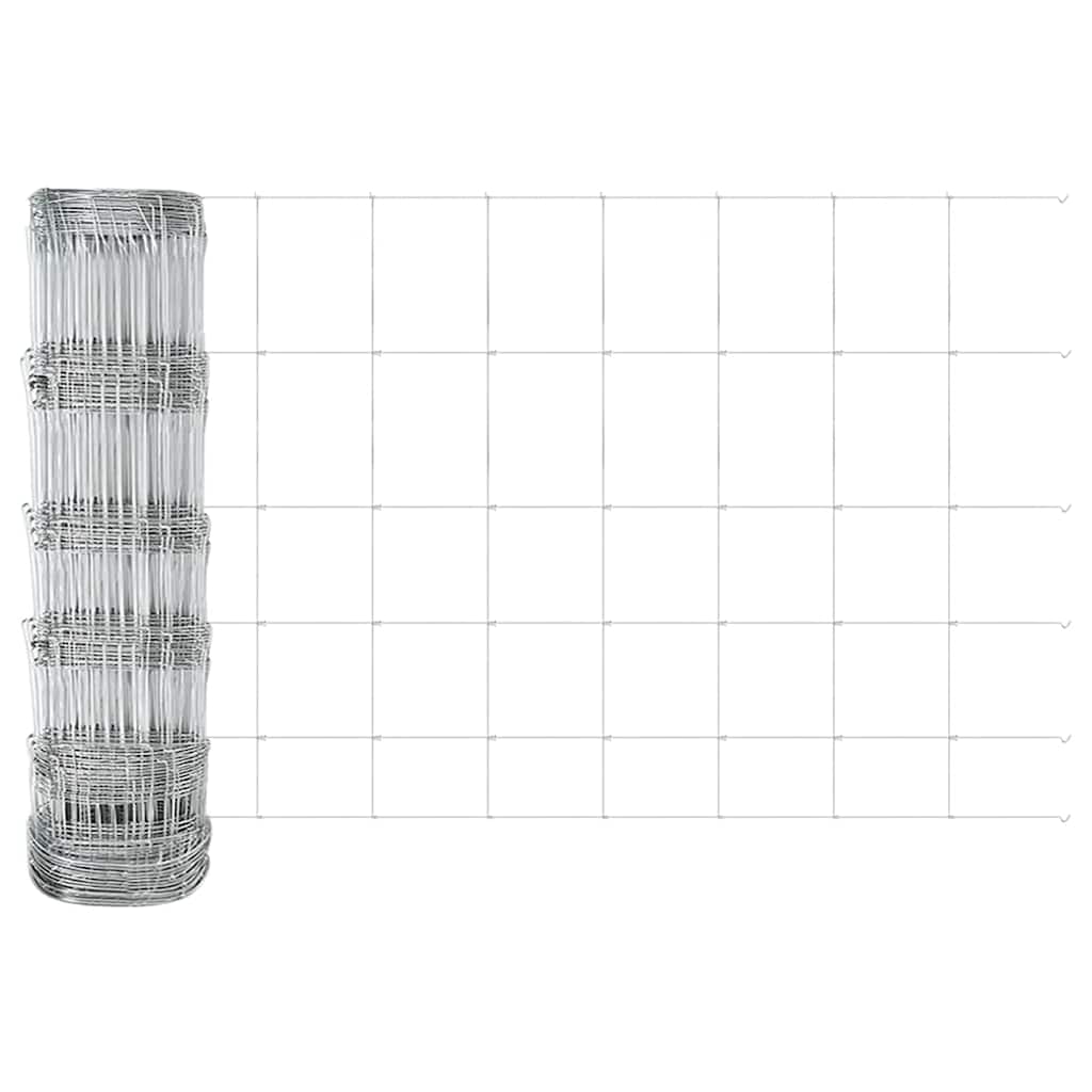 vidaXL Gard pentru câmp Argintiu 100 x 0.8 m Oțel galvanizat
