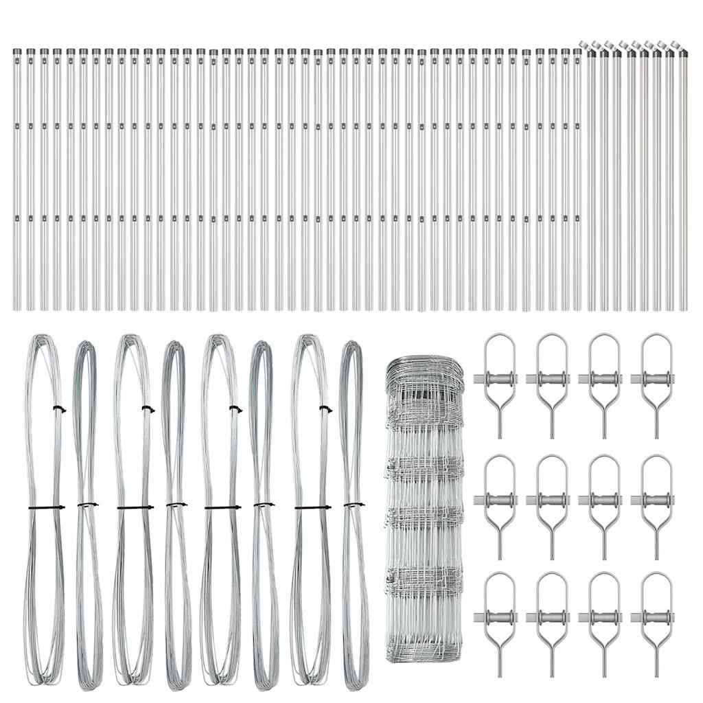 vidaXL Gard pentru câmp Argintiu 100 x 0.8 m Oțel galvanizat