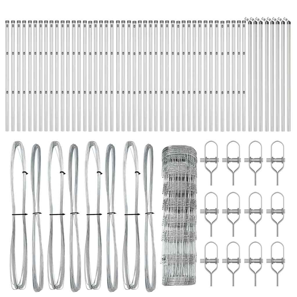 vidaXL Gard pentru câmp Argintiu 100 x 0.8 m Oțel galvanizat