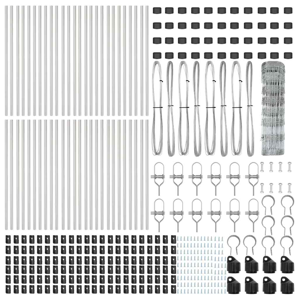 vidaXL Gard pentru câmp Argintiu 100 x 0.8 m Oțel galvanizat