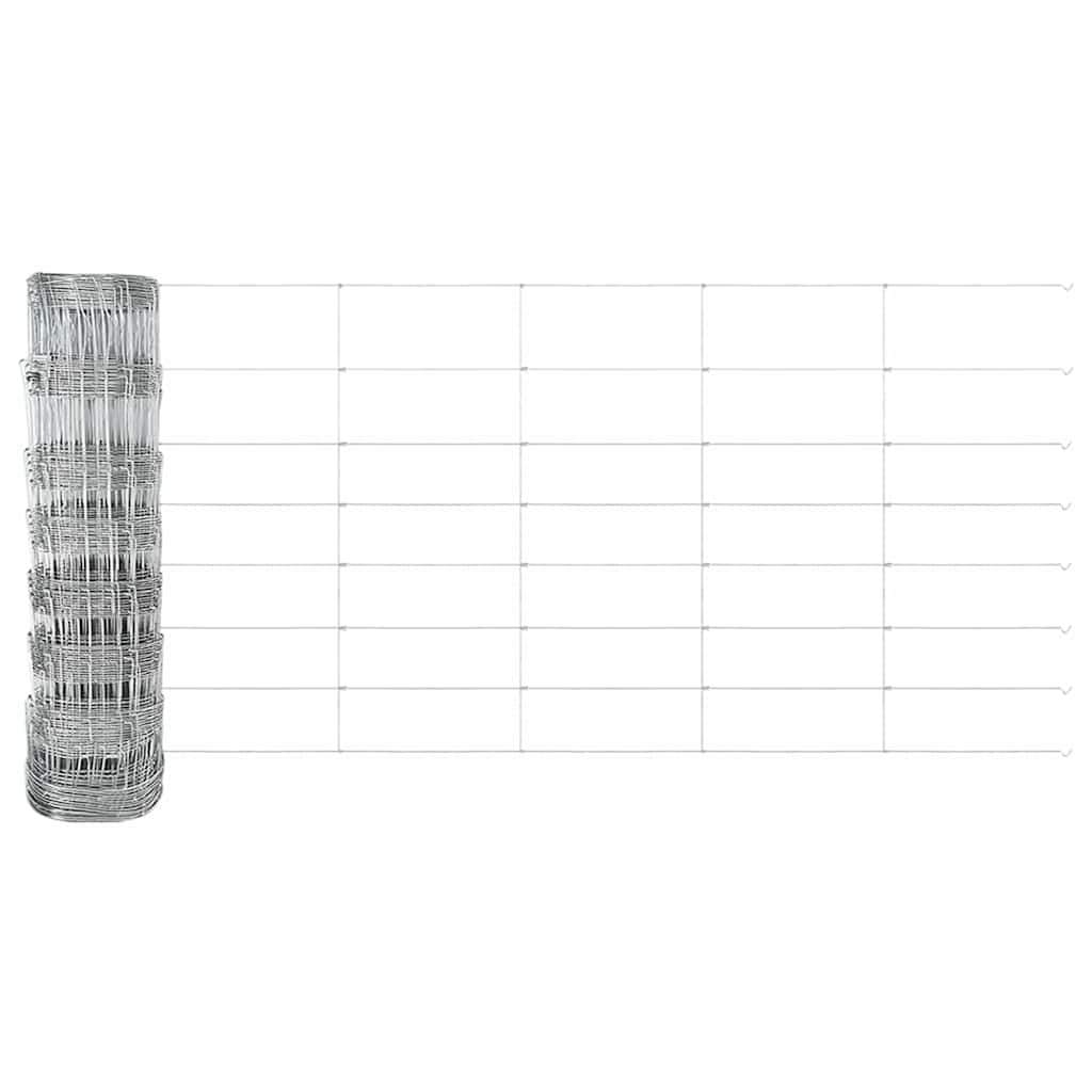 vidaXL Gard pentru câmp Argintiu 100 x 0.8 m Oțel galvanizat