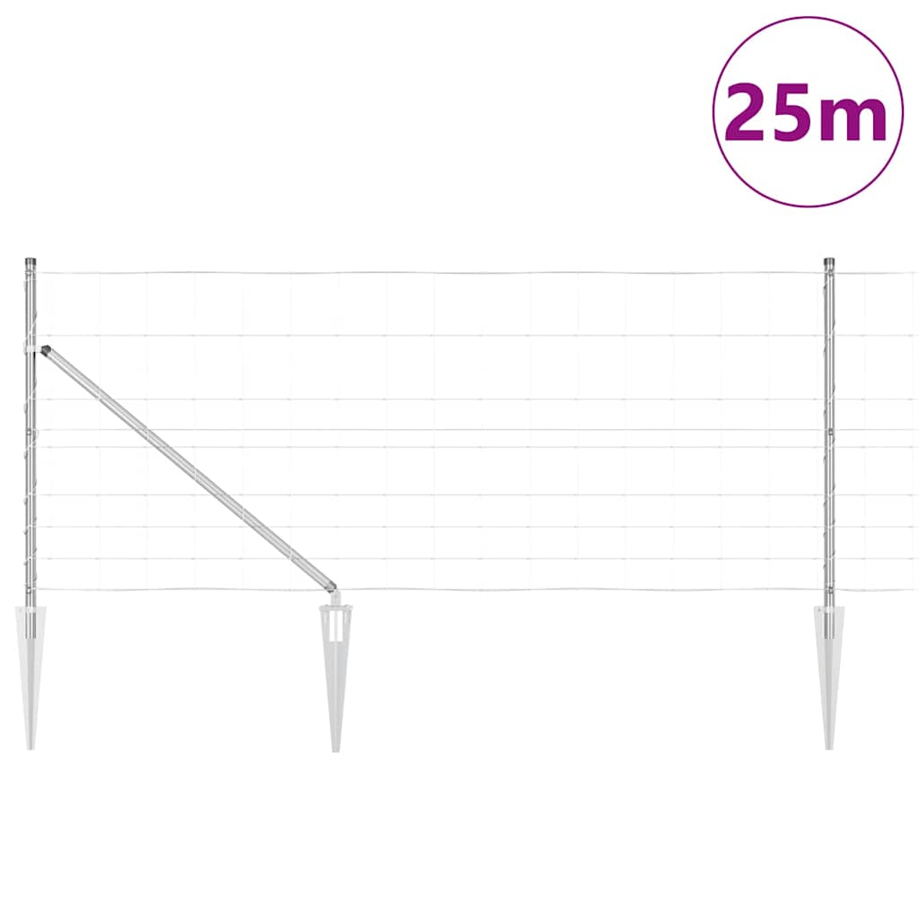 vidaXL Stâlp de gard. Galvanizat 25 x 1 m Oțel