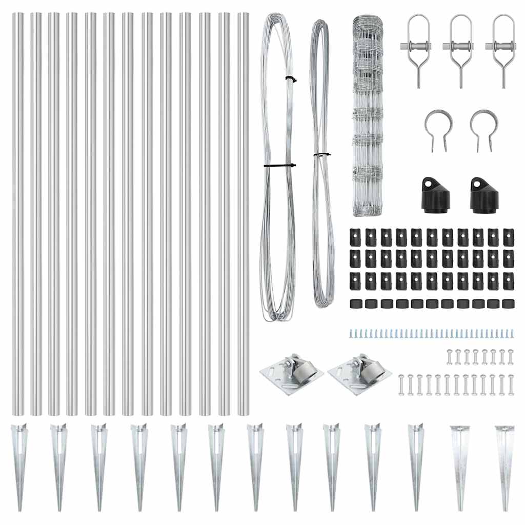 vidaXL Stâlp de gard. Galvanizat 50 x 1 m Oțel