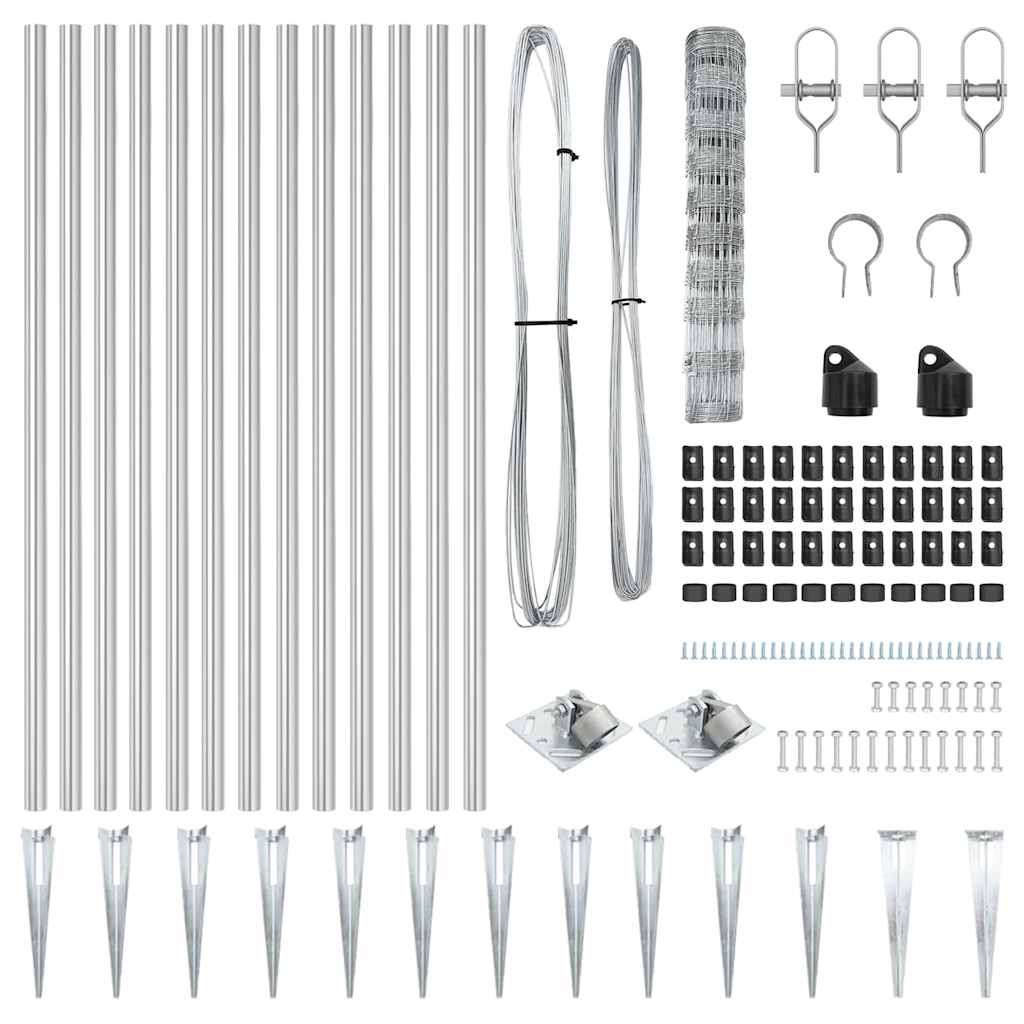 vidaXL Stâlp de gard. Galvanizat 50 x 1 m Oțel