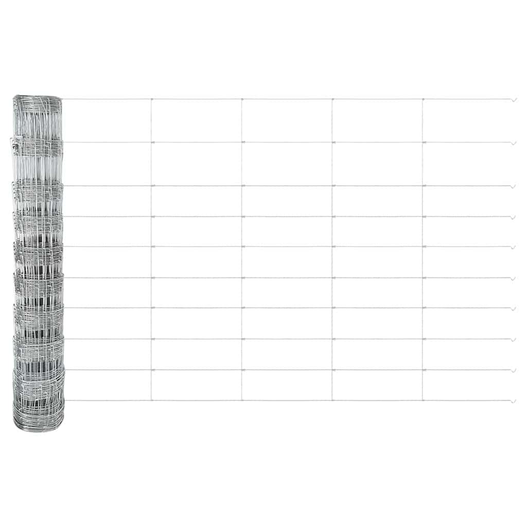 vidaXL Gard pentru câmp Argintiu 50 x 1 m Oțel galvanizat