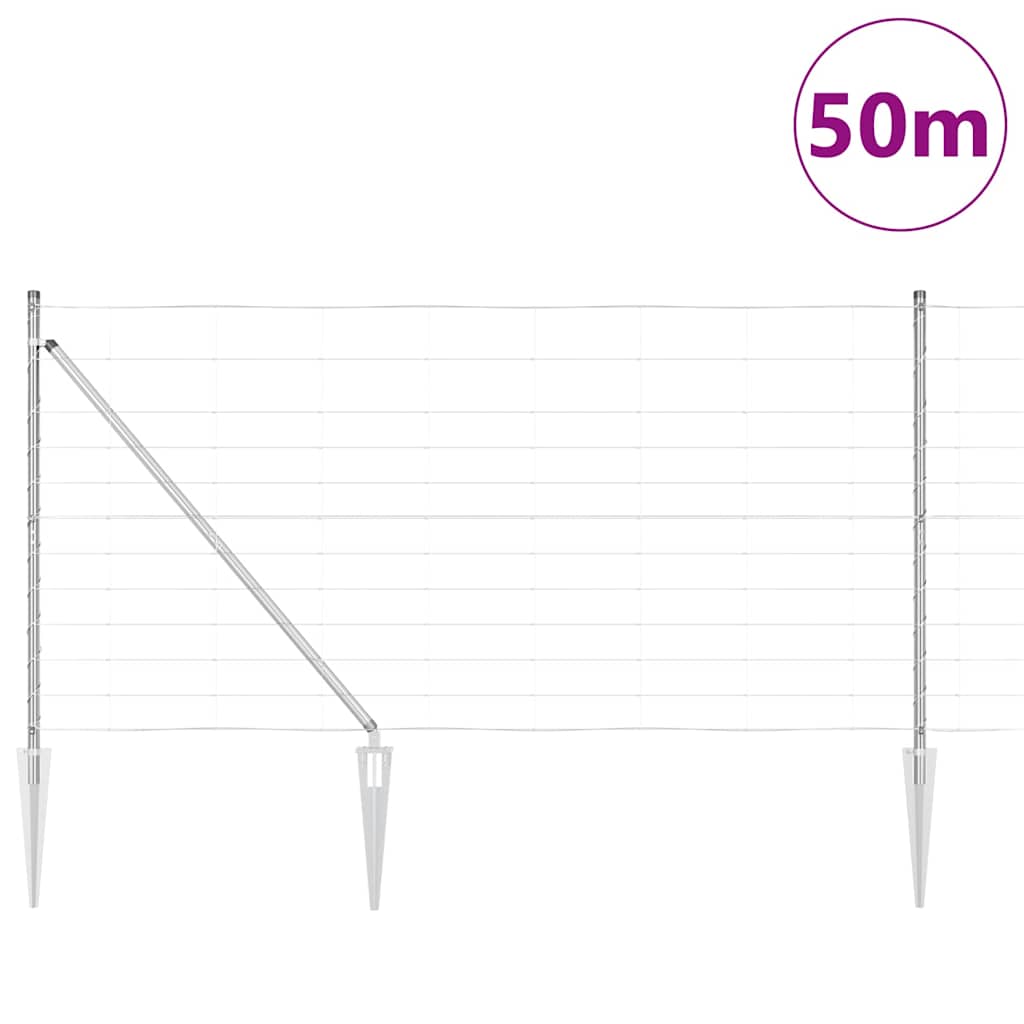 vidaXL Stâlp de gard. Galvanizat 50 x 1,2 m Oțel