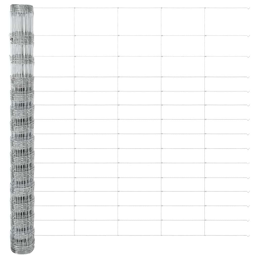 vidaXL Gard pentru câmp Argintiu 50 x 1.6 m Oțel galvanizat