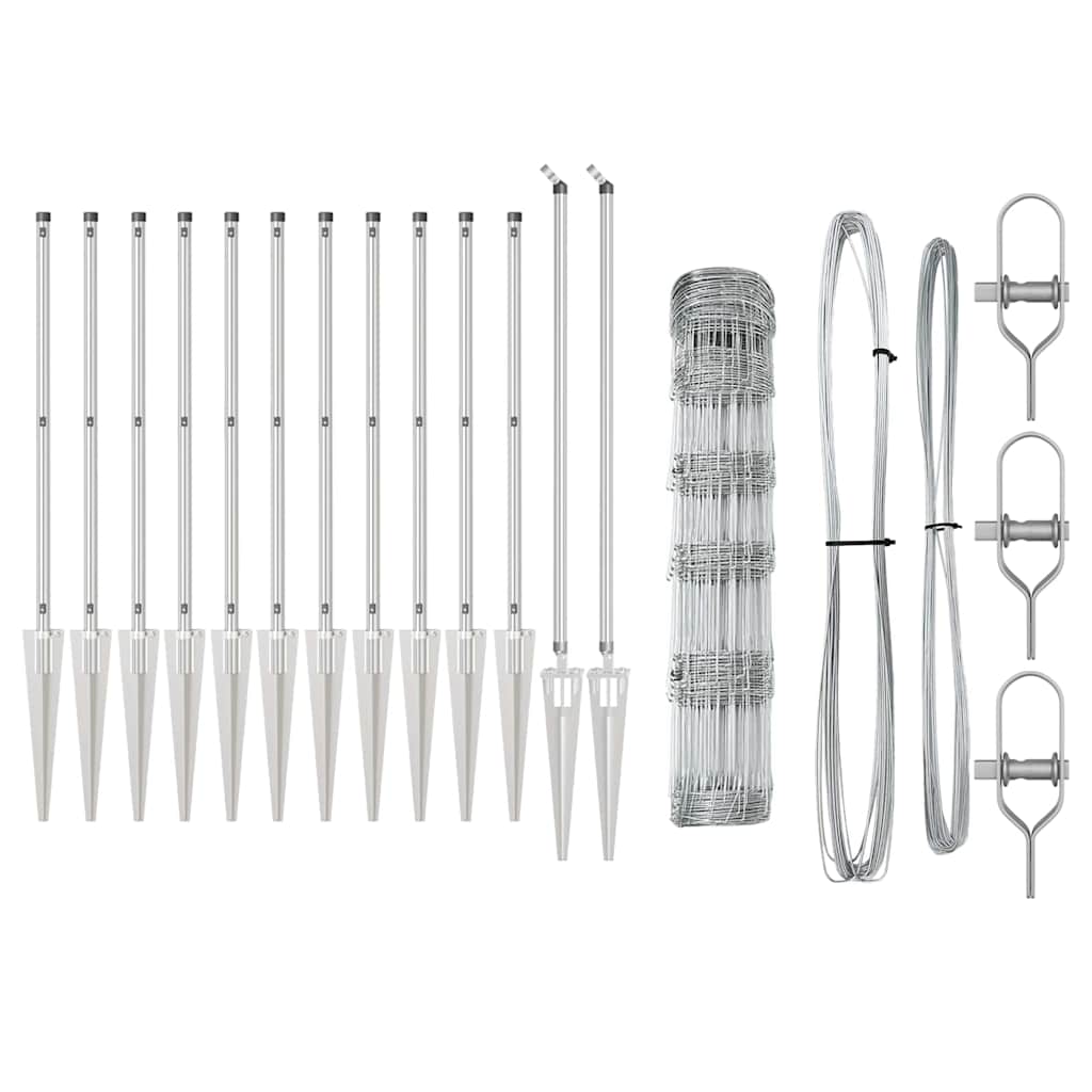 vidaXL Gard pentru câmp Argintiu 100 x 0.8 m Oțel galvanizat