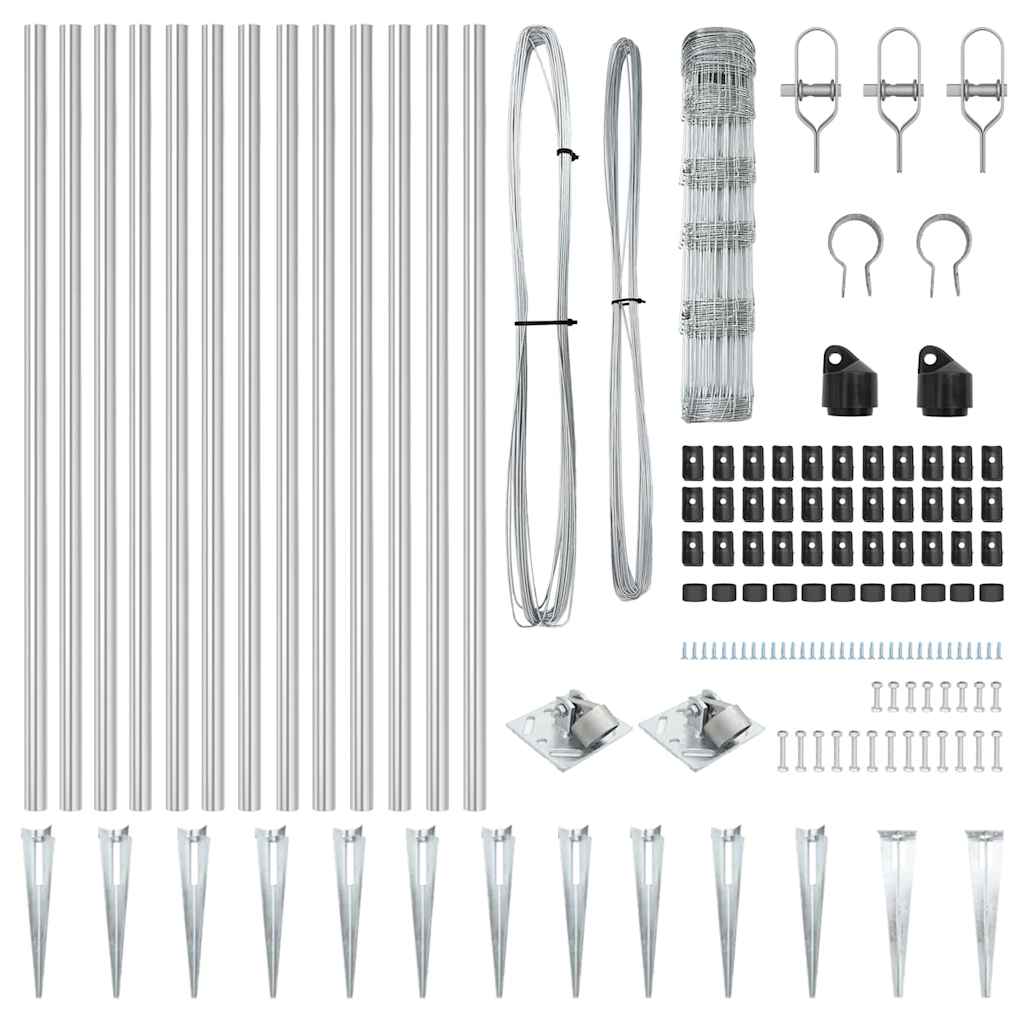 vidaXL Gard pentru câmp Argintiu 100 x 0.8 m Oțel galvanizat